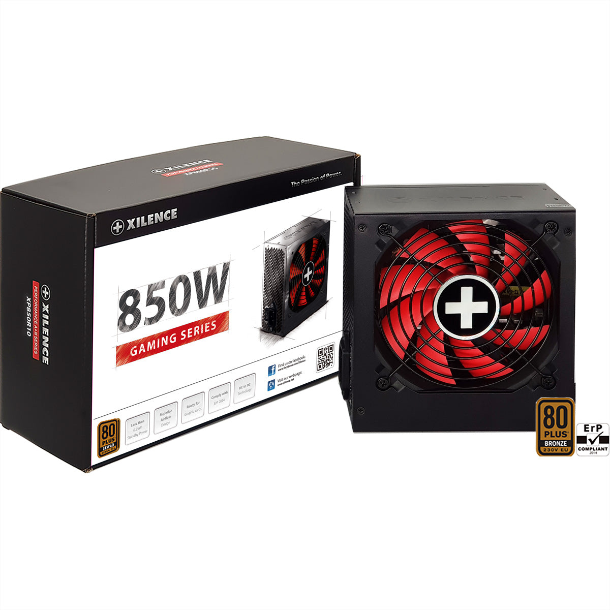 Xilence XP850R10 Gaming ATX-Netzteil 850 W 80 PLUS Bronze – nicht-modular, ATX 2.4