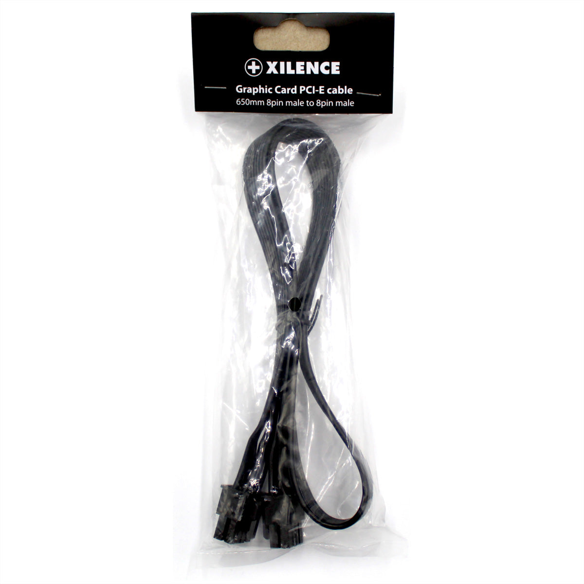 Xilence PCI-E Stromkabel – PCI-E 8-polig zu PCI-E 8-polig, 0,65 m, schwarz, für X-Serie und A+III-Serie Netzteile