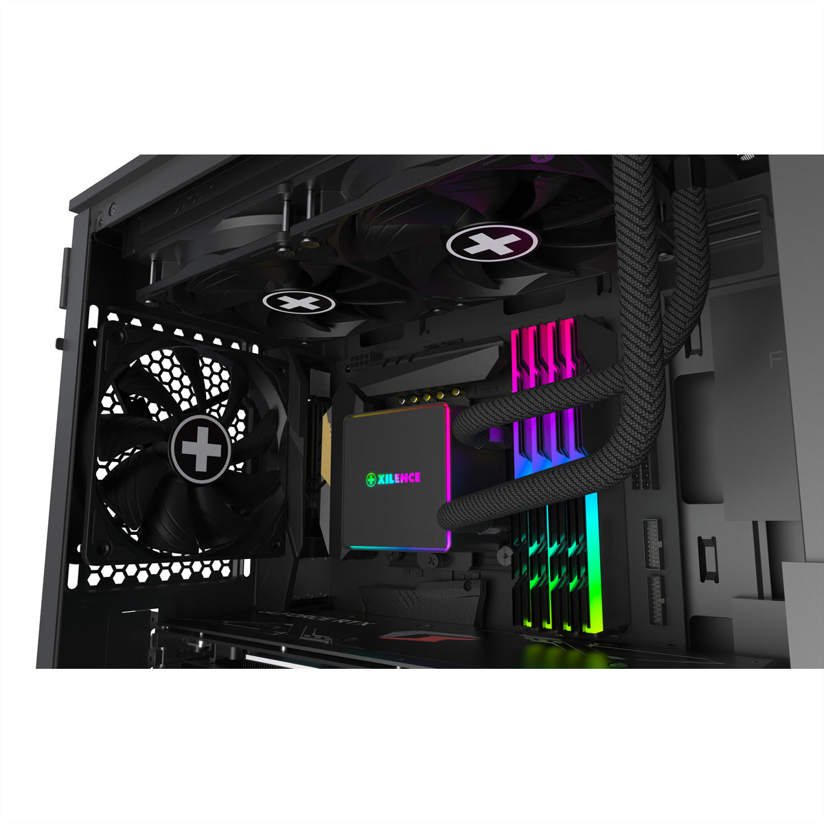 Xilence LQ240PRO – Wasserkühlung – 240 mm Radiator, 2×120 mm PWM FDB, 300 W TDP, ARGB, Schwarz