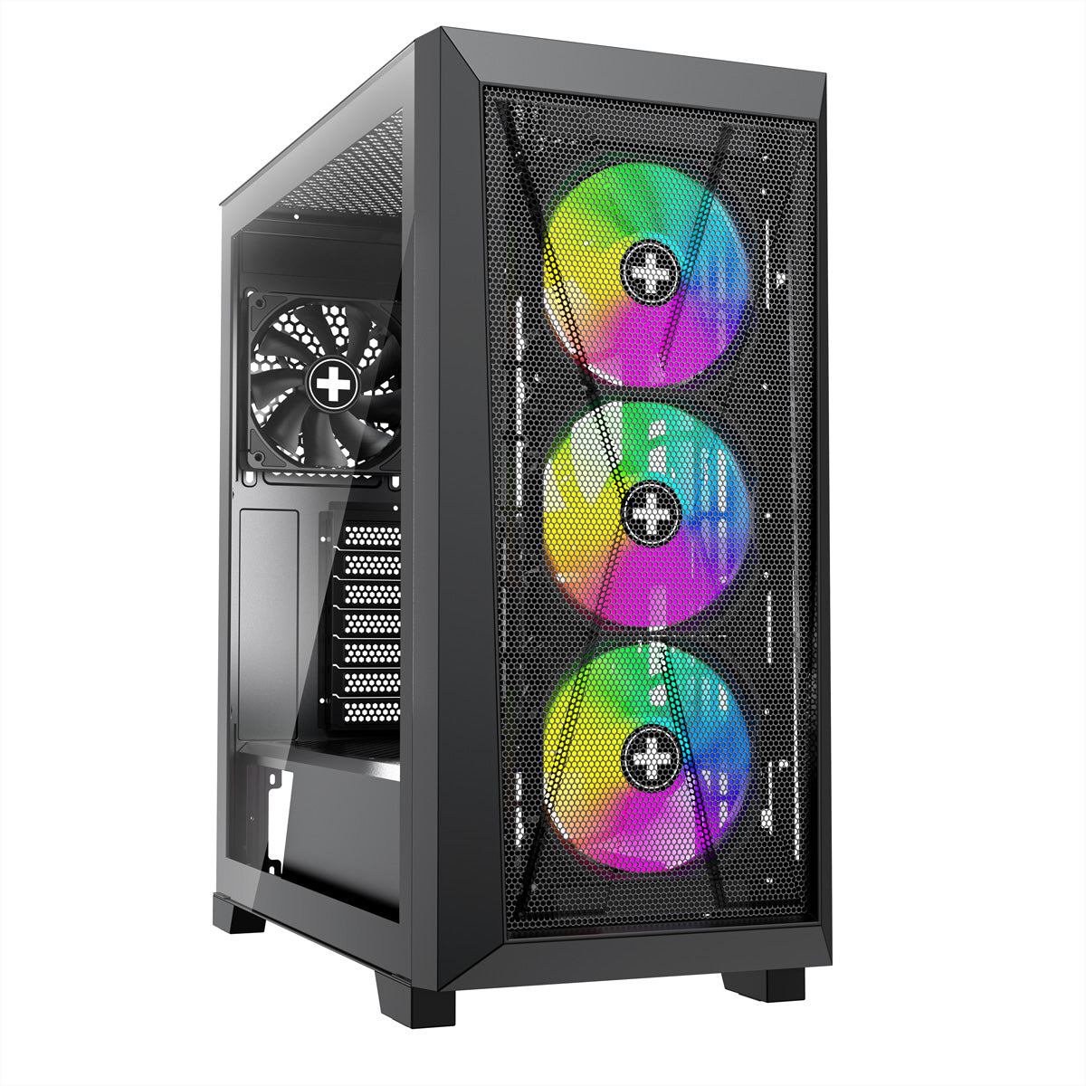 Xilence X912.ARGB – PC-Gehäuse (Midi-Tower) – ATX, Schwarz, 3×ARGB, 1×120 mm, 1×USB-C, GPU bis 375 mm