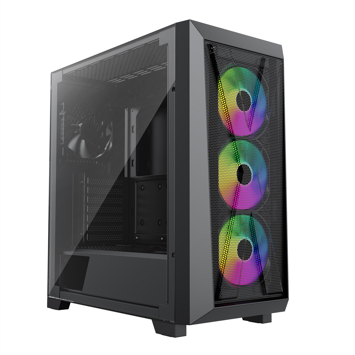 Xilence X912.ARGB – PC-Gehäuse (Midi-Tower) – ATX, Schwarz, 3×ARGB, 1×120 mm, 1×USB-C, GPU bis 375 mm