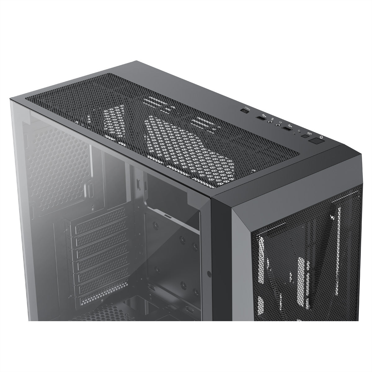Xilence X912.ARGB – PC-Gehäuse (Midi-Tower) – ATX, Schwarz, 3×ARGB, 1×120 mm, 1×USB-C, GPU bis 375 mm