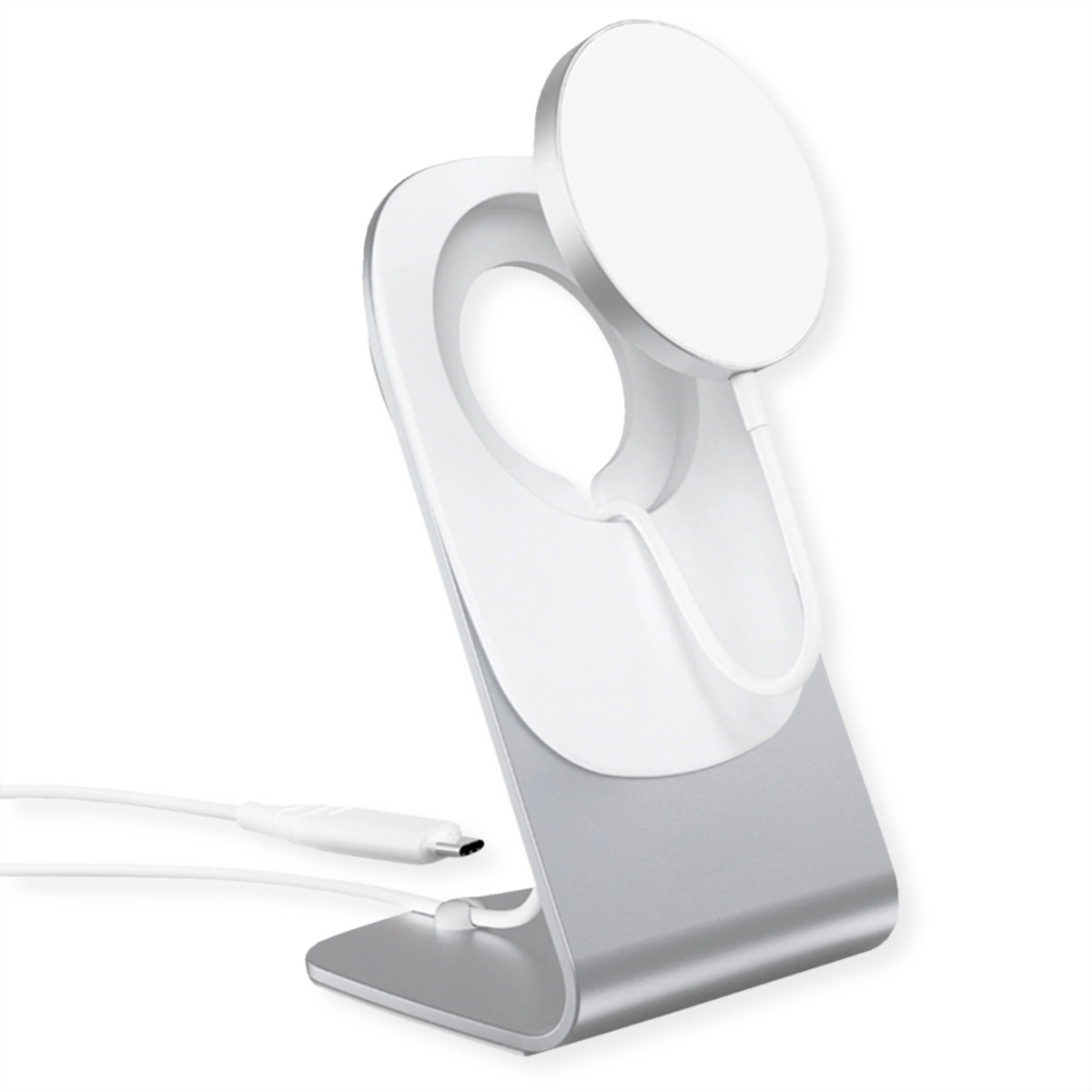 ROLINE Kabelloses Ladegerät 15 W – Qi – für Smartphones – Silber