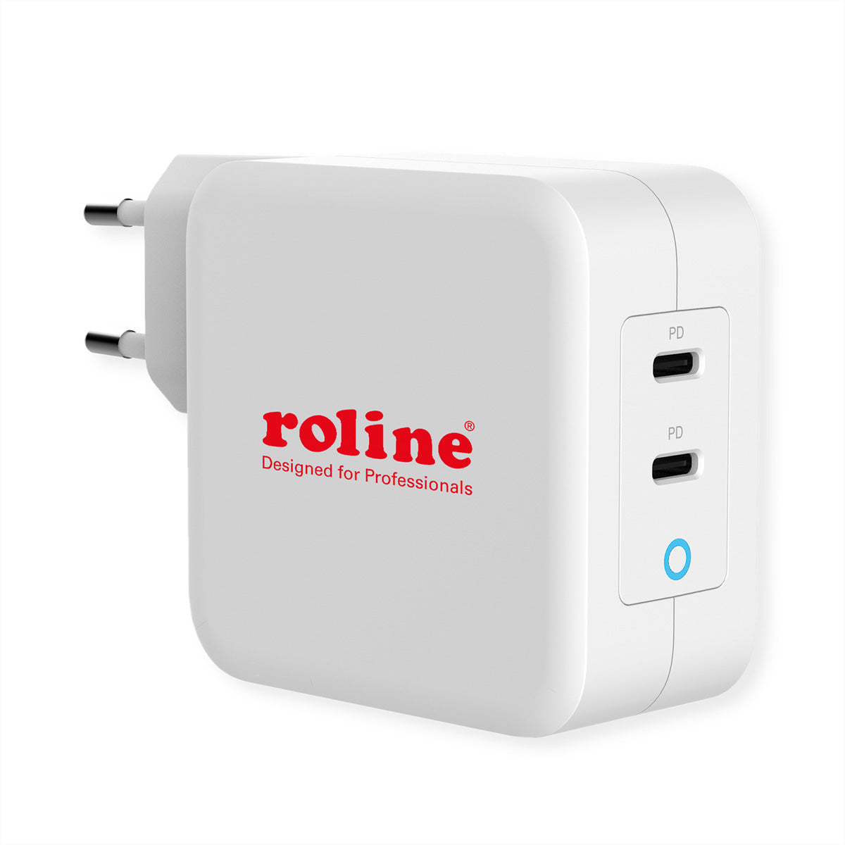 ROLINE USB-Ladegerät 100 W – USB-C×2 – PD, GaN – EU-Stecker (Typ C)