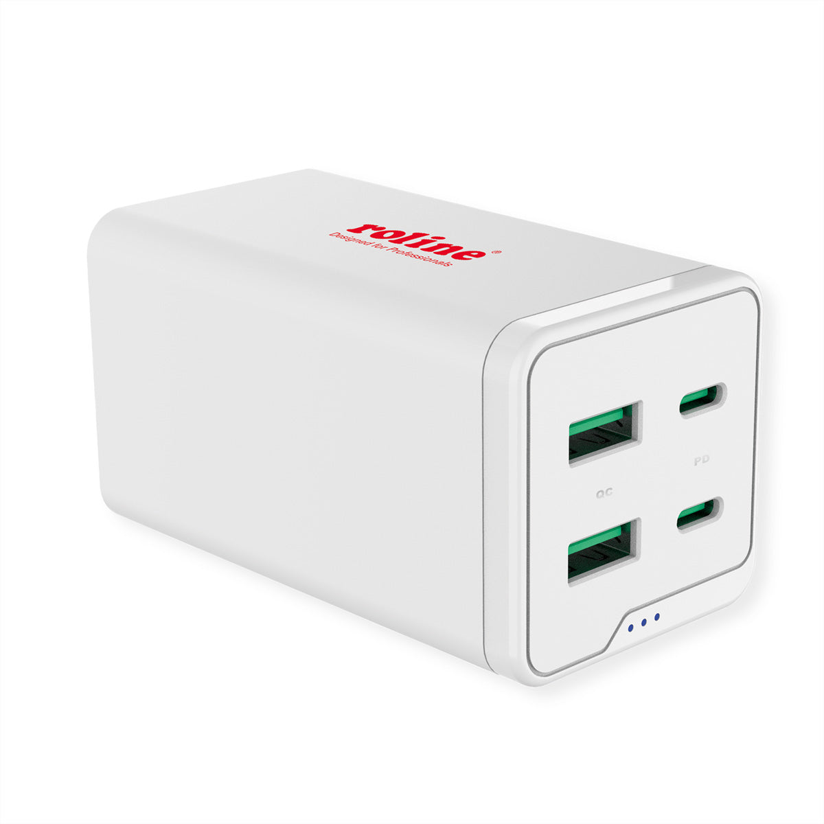ROLINE USB-Ladegerät 120 W – USB-C×2, USB-A×2 – PD, QC 3.0 – EU-Stecker (Typ C) – Weiss
