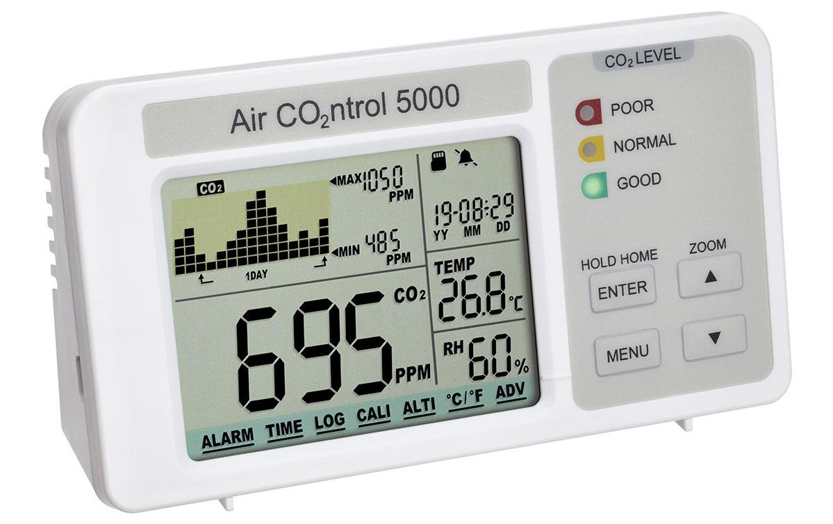 TFA-Dostmann TFA Dostmann AIRCO2NTROL 5000 – CO-Melder, kabelgebunden, LED-Warnlampe – Weiss