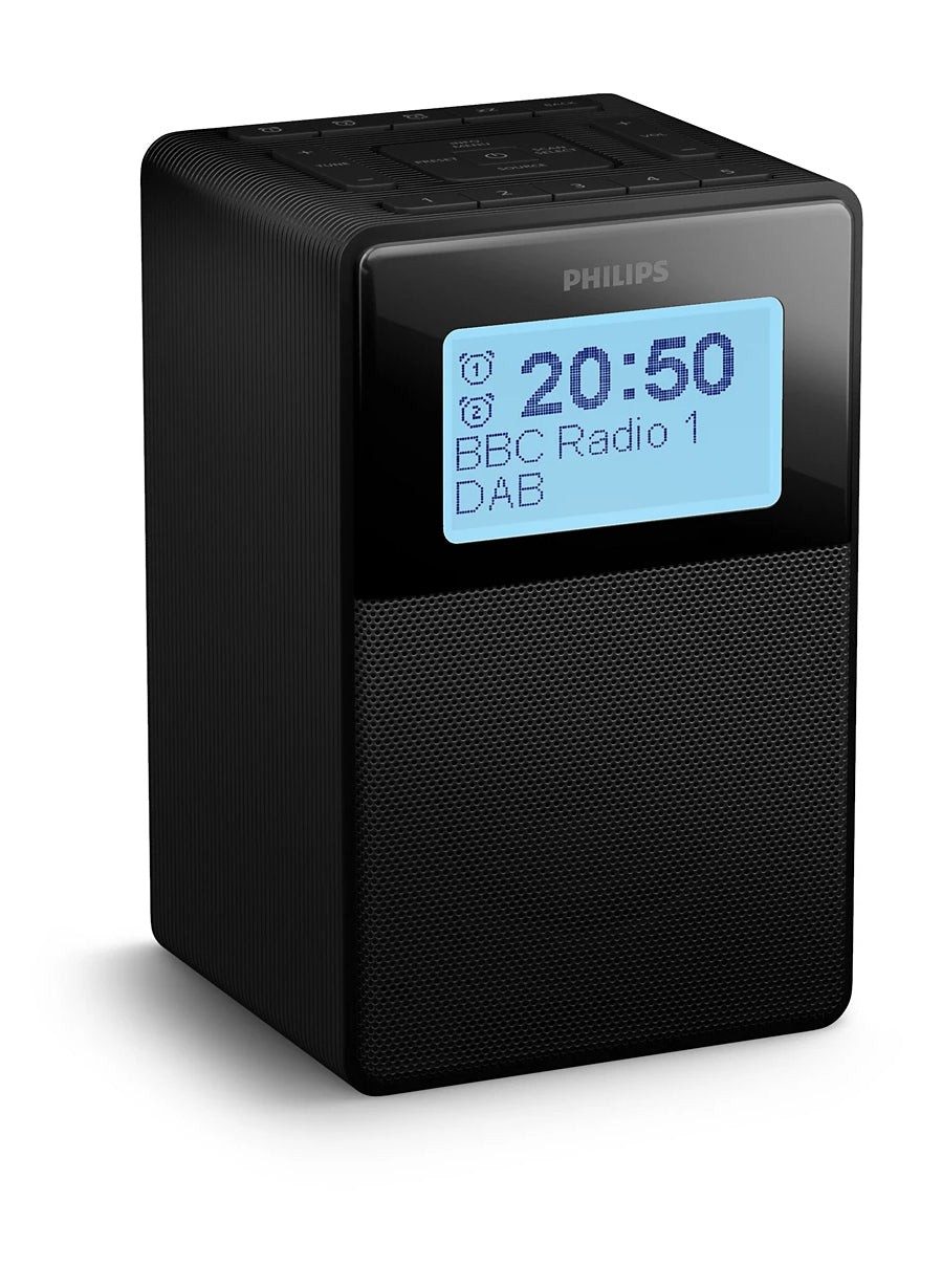 Philips TAR5100/10 – Radiowecker DAB+/UKW, Bluetooth, IPX4 – Schwarz