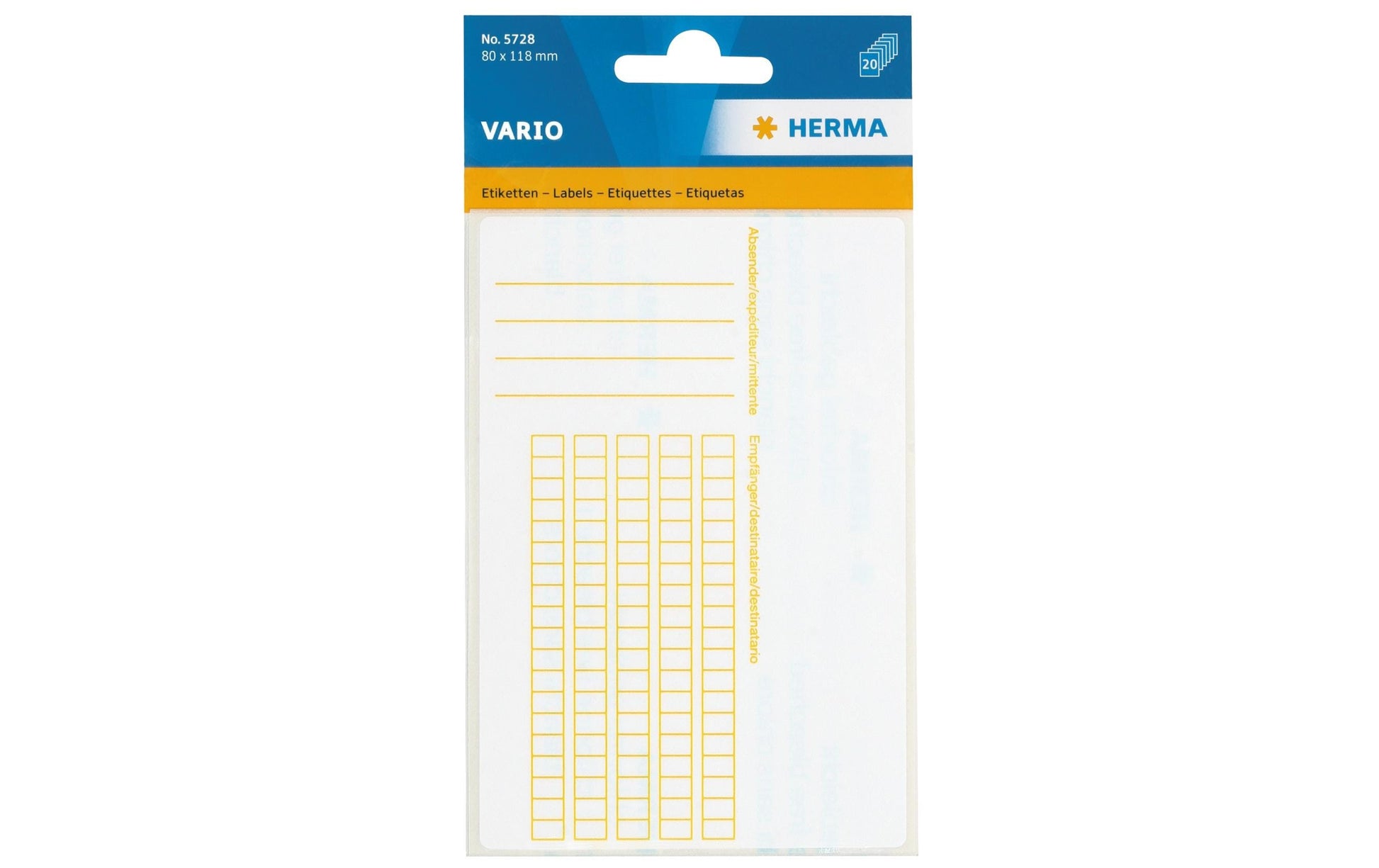 HERMA Schuletiketten – Motiv Beschriftungsvordruck – 118 × 80 mm, abgerundete Ecken, 20 Stk, 20 Bogen