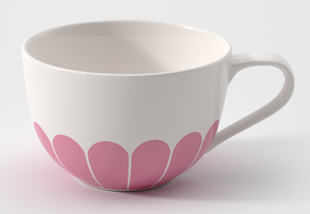 Villeroy & Boch Cappuccinotasse – 300 ml, H 7,1 cm, Ø 11,0 cm, Porzellan, Rosa/Weiss, spülmaschinenfest