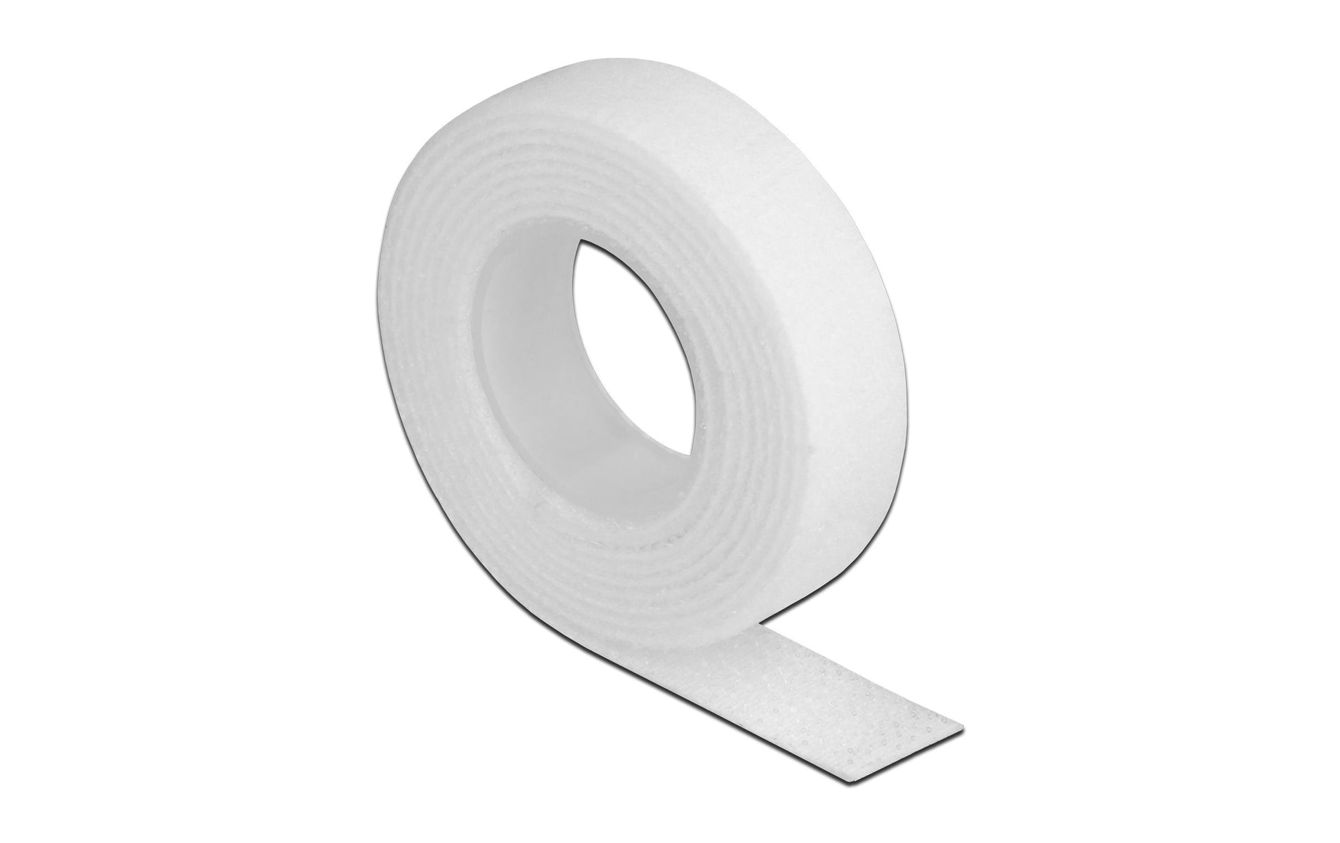 DeLOCK Klettband, 13 mm × 1 m, wiederverwendbar – weiss
