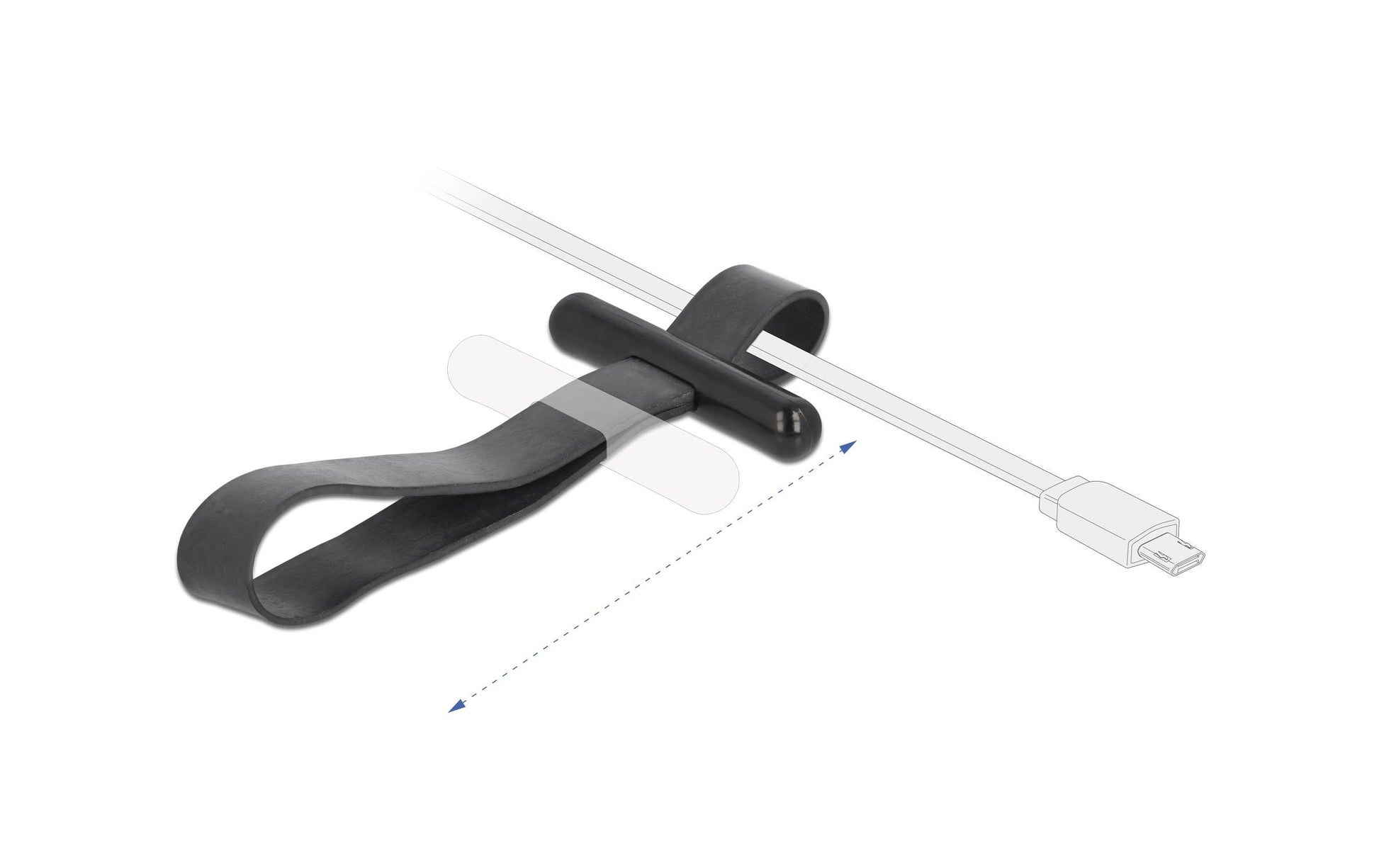 DeLOCK Kabelbinder 26×15 mm, wiederverwendbar, TPR – schwarz