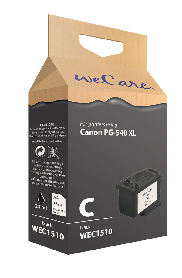 Wecare PG-540XL Schwarz Tintenpatrone (Kompatibel) – 23 ml – für Canon Pixma MG2140/2150/2250 …