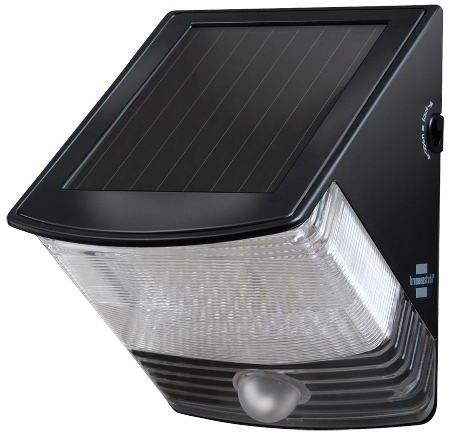 Brennenstuhl Aussenwandleuchte – 85 lm, 1 W – Kaltweiss, 6500 K – IP44 – Akku & Solar – mit Bewegungsmelder
