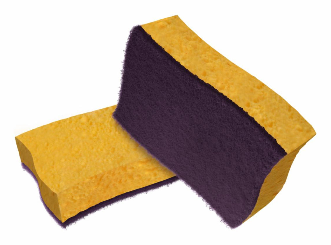 Scotch-Brite Naturschwamm – Rechteckig, für Grill, mehrfarbig, 2 Stk.