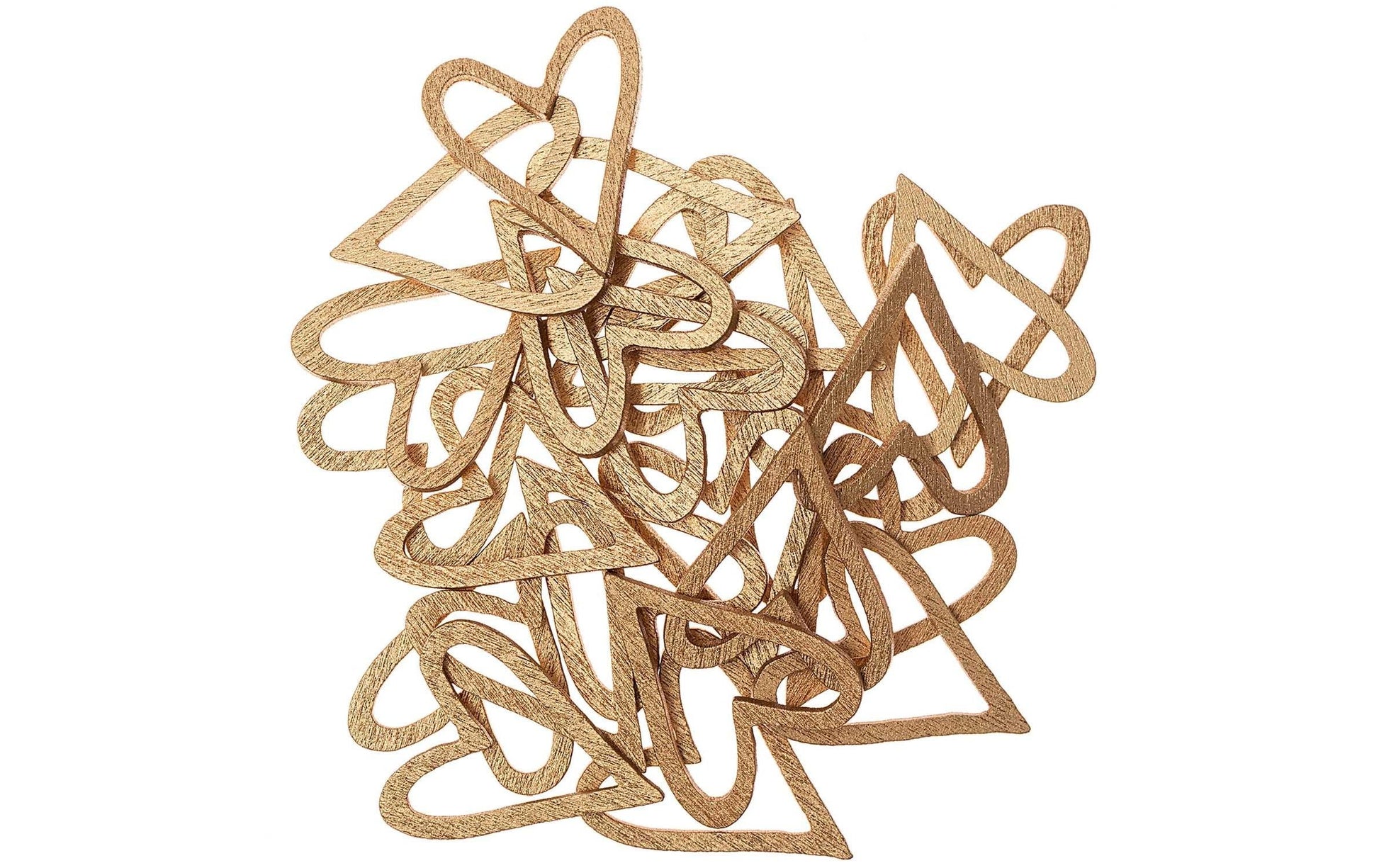 Rico Design Lose Konfetti Herz – Gold – 10 × 12,5 × 1 cm – Holz (Pappel) – 24 Stk