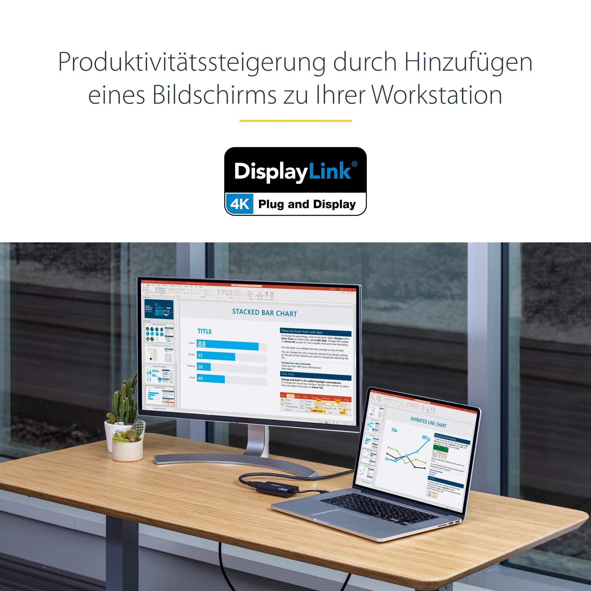 StarTech.com USB-A zu HDMI Adapter – 1920 × 1200, USB 3.2 Gen 1, 0,9 m, für Windows/Mac/Linux