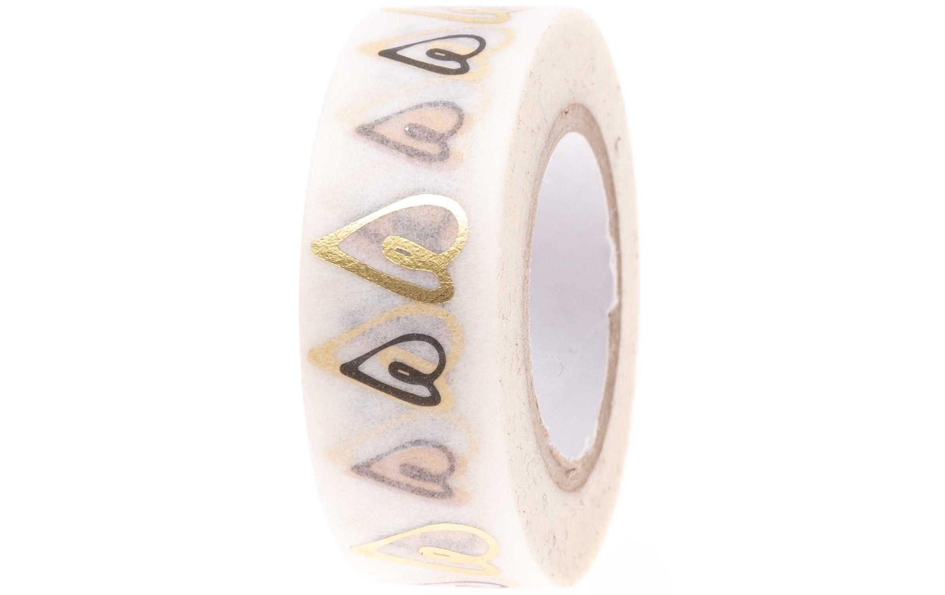 Rico Design Herzen Washi Tape – 15 mm × 10 m, mehrfarbig, wiederablösbar, 1 Stück