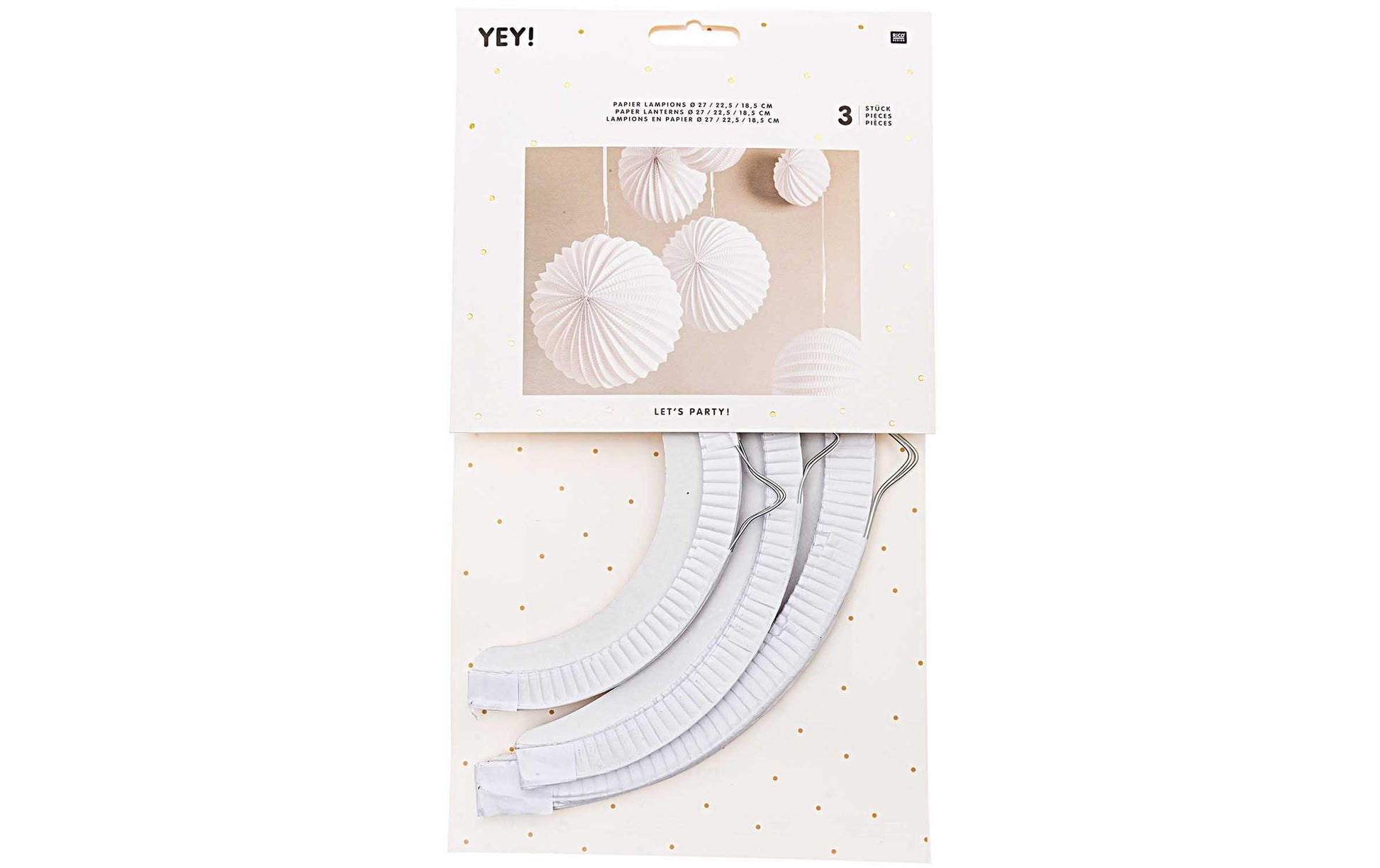 Rico Design Papierlampions – Weiss – Ø 18,5/22,5/27 cm – Papier – 3 Stk
