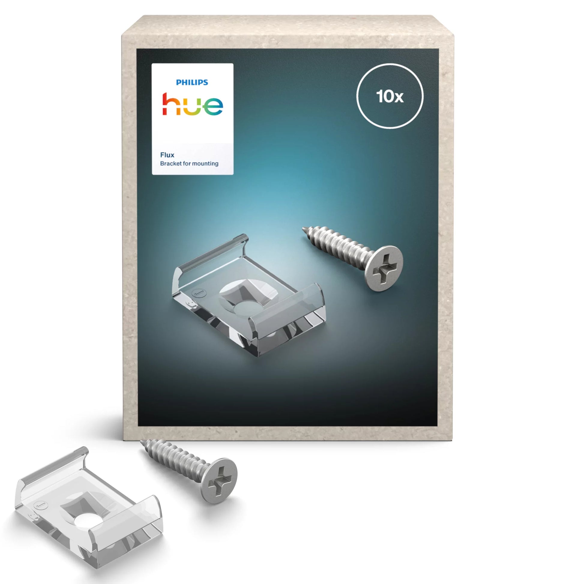 Philips by Signify Philips Hue Montageschelle – für Philips Hue – 10 Stk. – Transparent, Polycarbonat – 17,6 × 12 × 6 mm