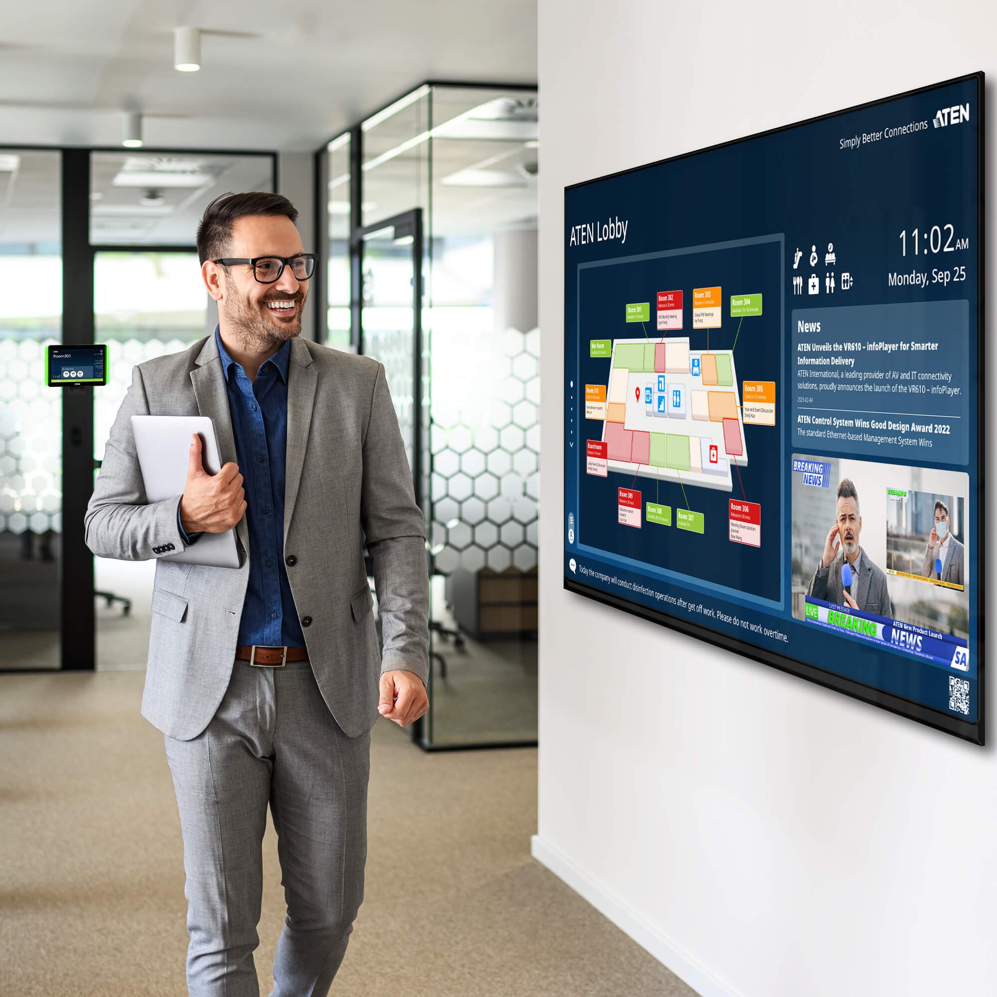 ATEN VR610 – Touchpanel – Ethernet/LAN, PoE, Schwarz, für VK430 RBS-Panels