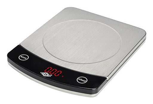 Wedo Profi Steel II 48110054 – Küchenwaage, bis 10 kg, 1–2 g Teilung, Edelstahl, silber/schwarz