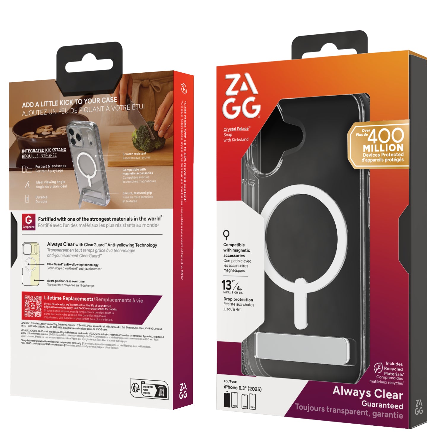 ZAGG Crystal Palace Snap – Backcover – für Apple iPhone 17 – Graphen, Transparent, bis 4 m Sturzsicher