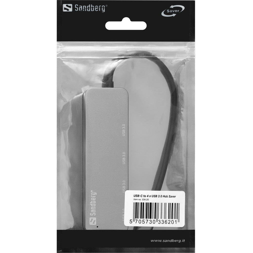 Sandberg SAVER USB-Hub – USB-C, 4× USB-A