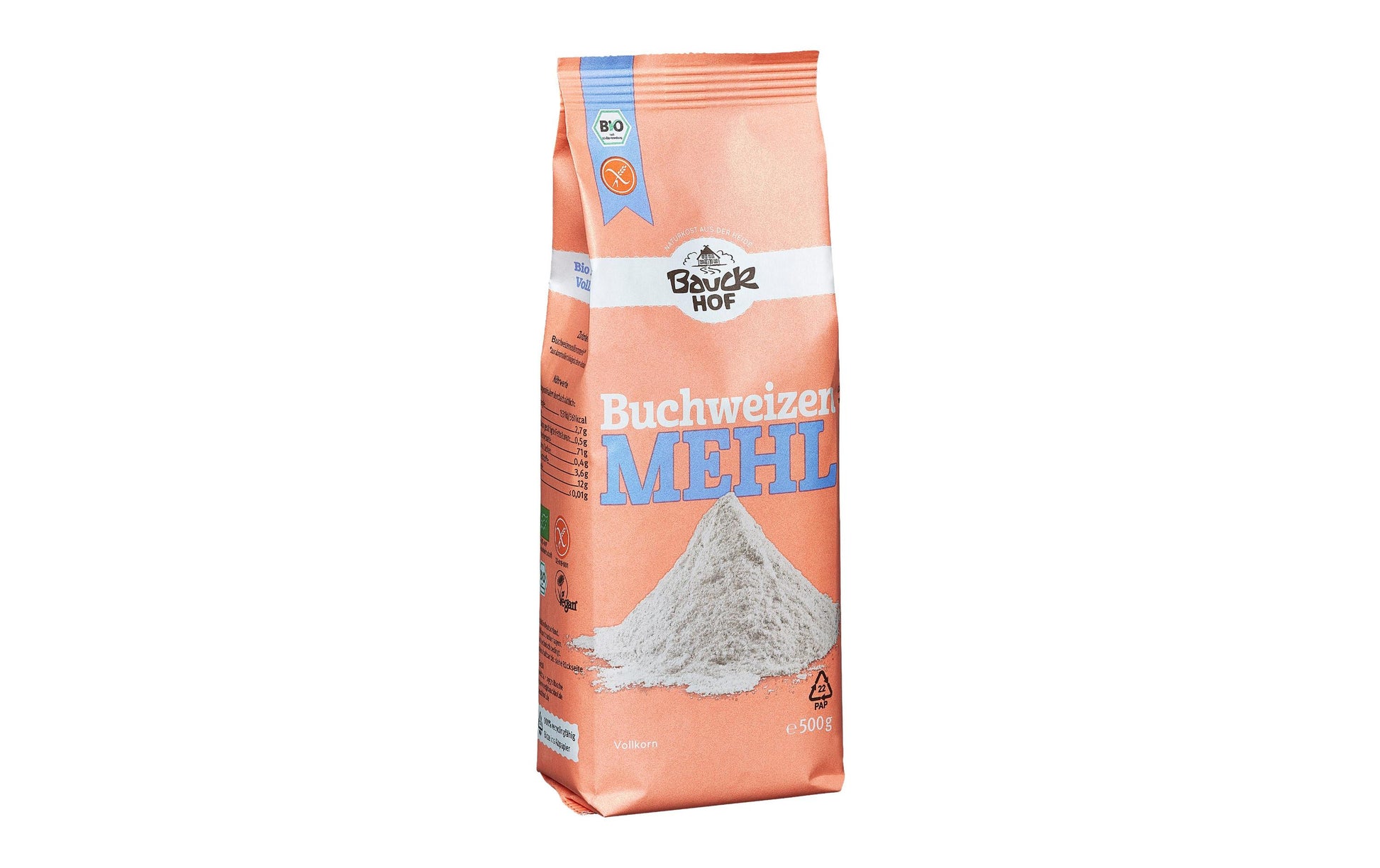 Bauck Mühle Buchweizenmehl Vollkorn, Bio, glutenfrei – 500 g