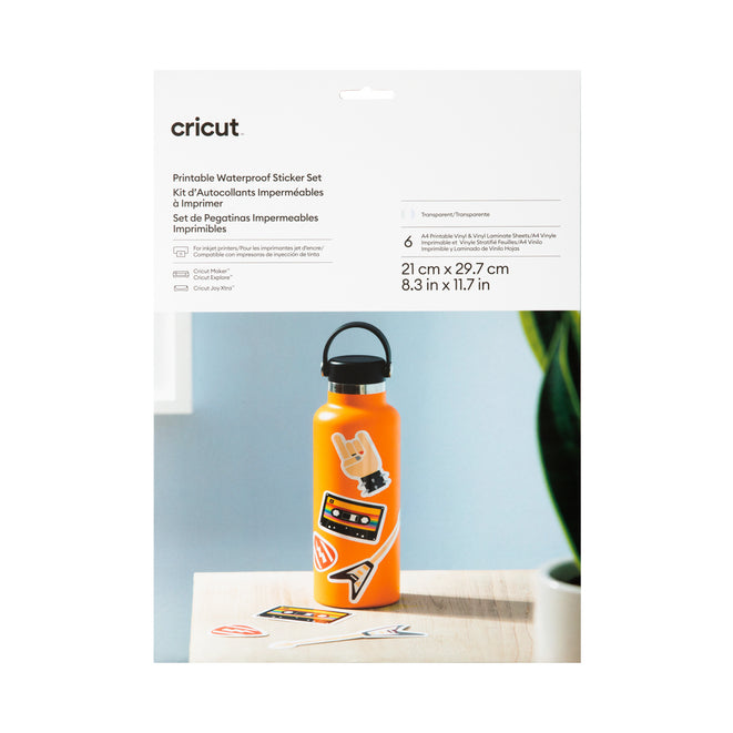 Cricut Stickerpapier – für Cricut Maker, Explore 3 und Joy Xtra – A4 – Transparent – 6 Stk.