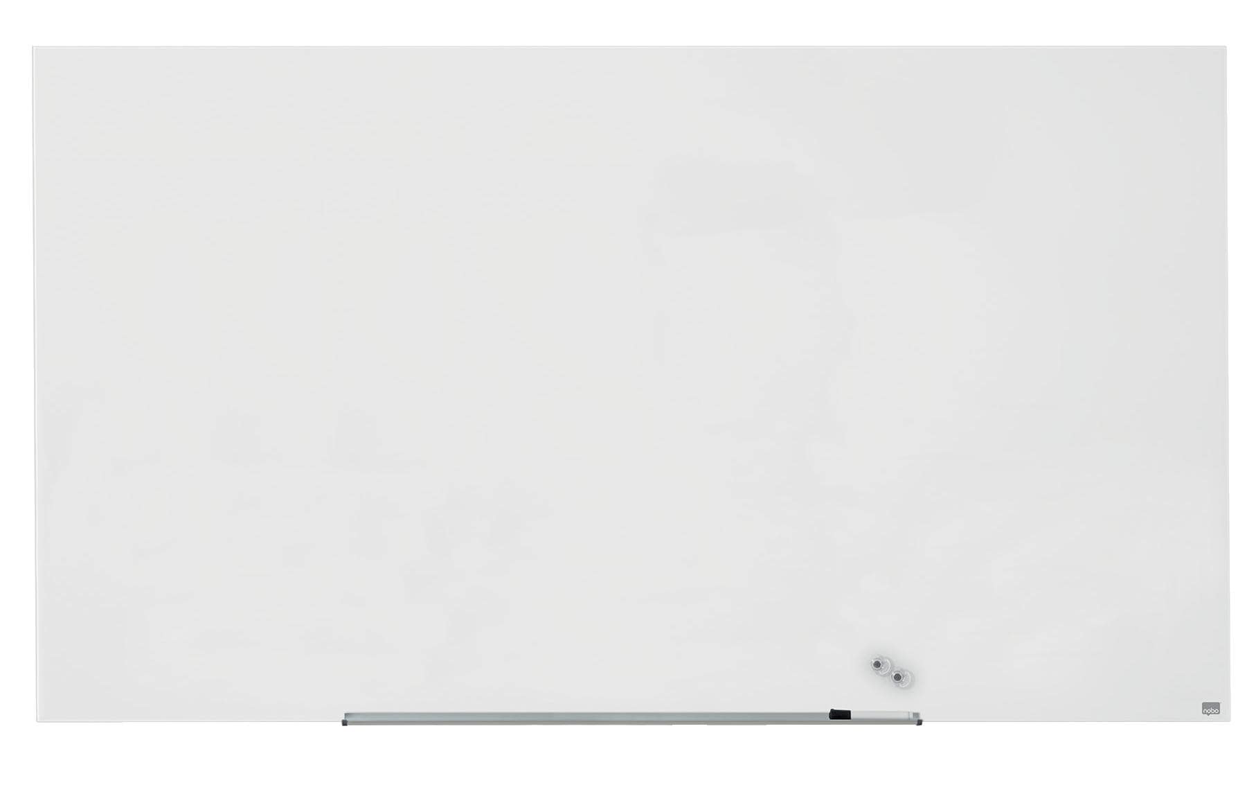 Nobo Whiteboard – 188 × 106 cm, Glas, magnetisch, Wandmontage, inkl. Stift, Magnete, Montagesatz