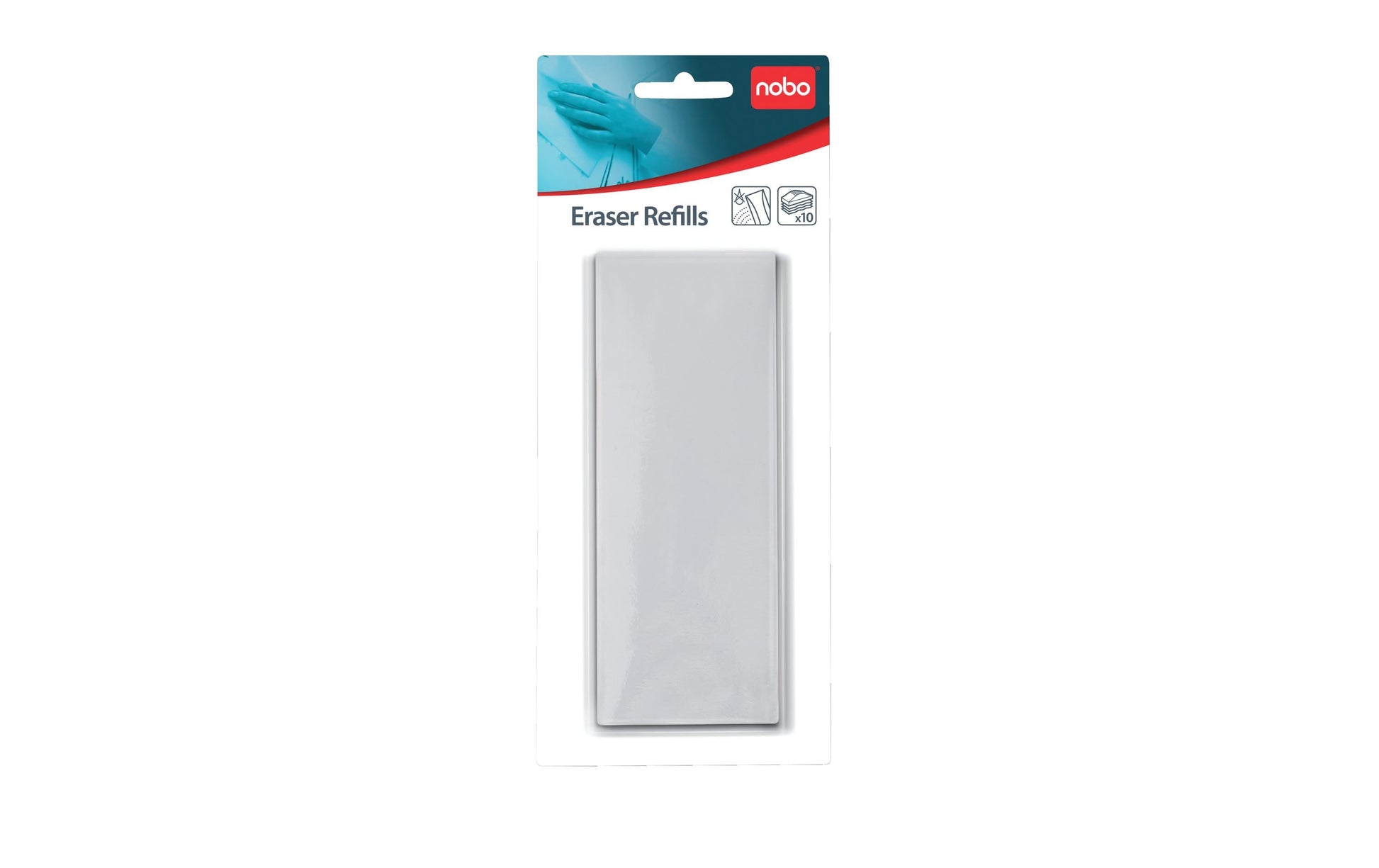 Nobo Starter-Kit – 21,9 × 3,4 cm, inklusive Ersatz-Filzstreifen – für Nobo Tafelwischer – 10-teilig