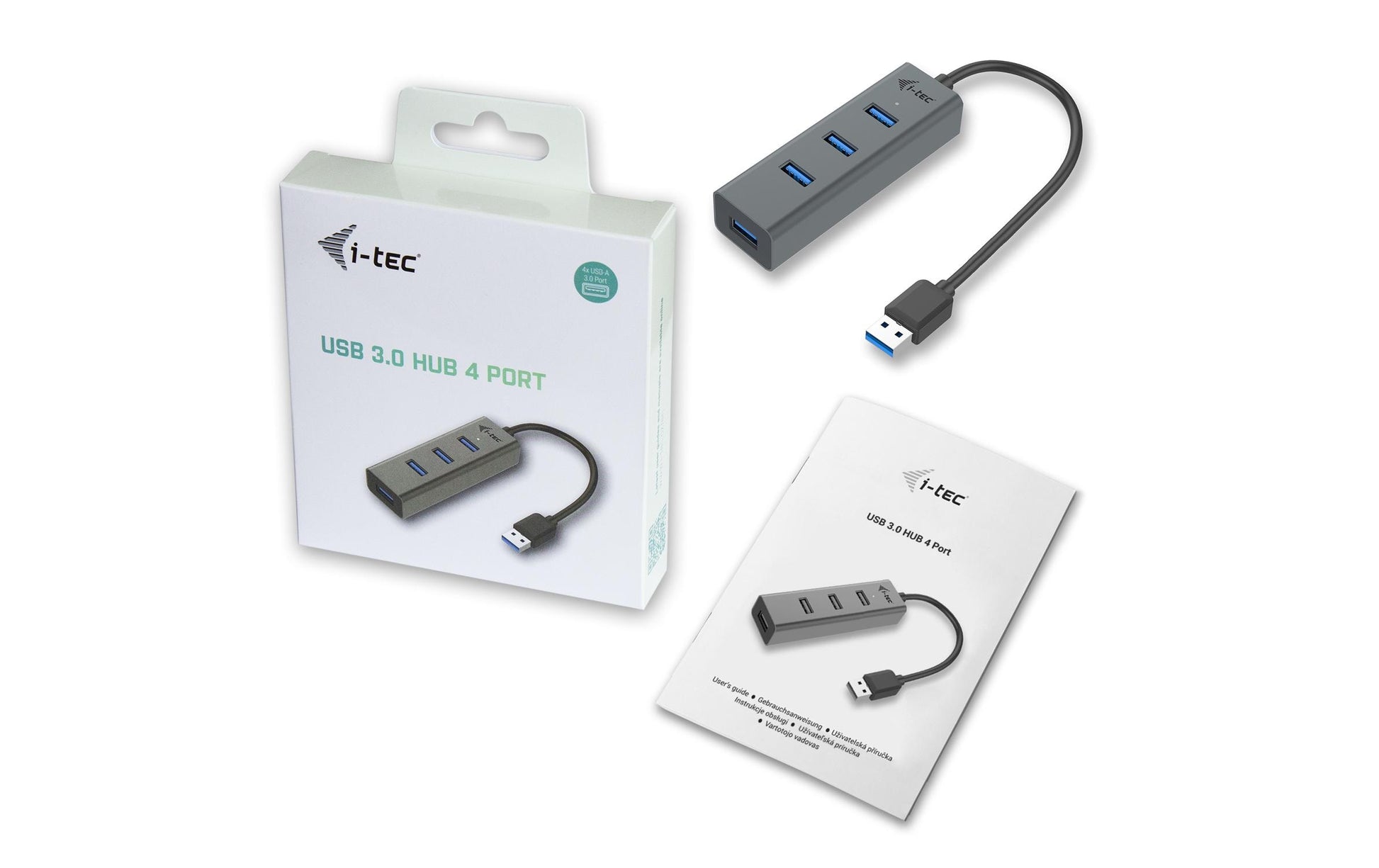 i-tec USB-Hub – USB 3.0, 4× USB-A, für Windows/Mac/Linux