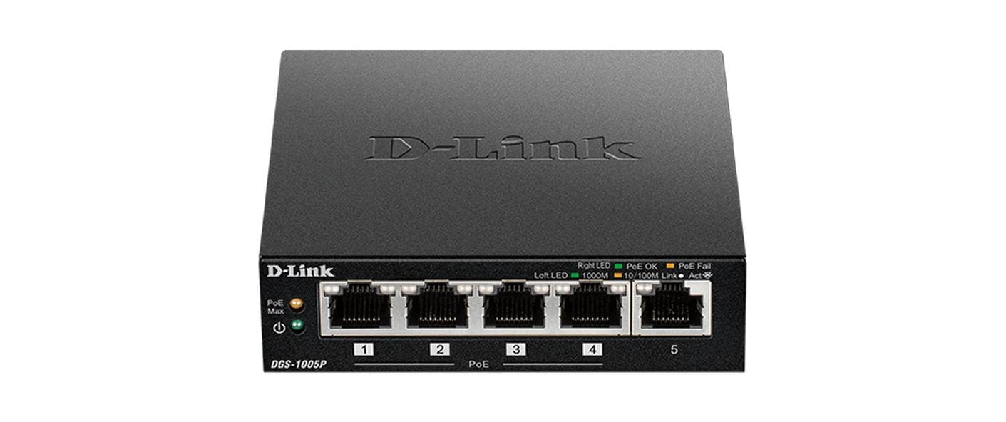D-Link DGS-1005P – Netzwerk-Switch – 5×GbE, PoE+ 60 W