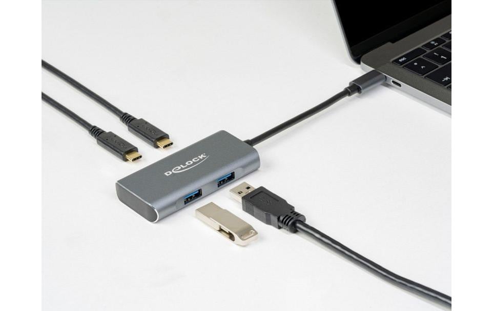 DeLOCK USB-Hub – USB-C, 2× USB-A, 2× USB-C, für Windows/Mac/Linux