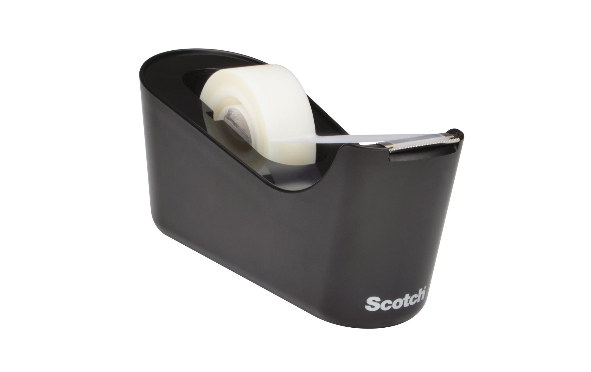 Scotch Tischabroller C18 – für Rollenbreite bis 19 mm, für Bandlänge bis 33 m, für Kern 1", rutschfest, Metall