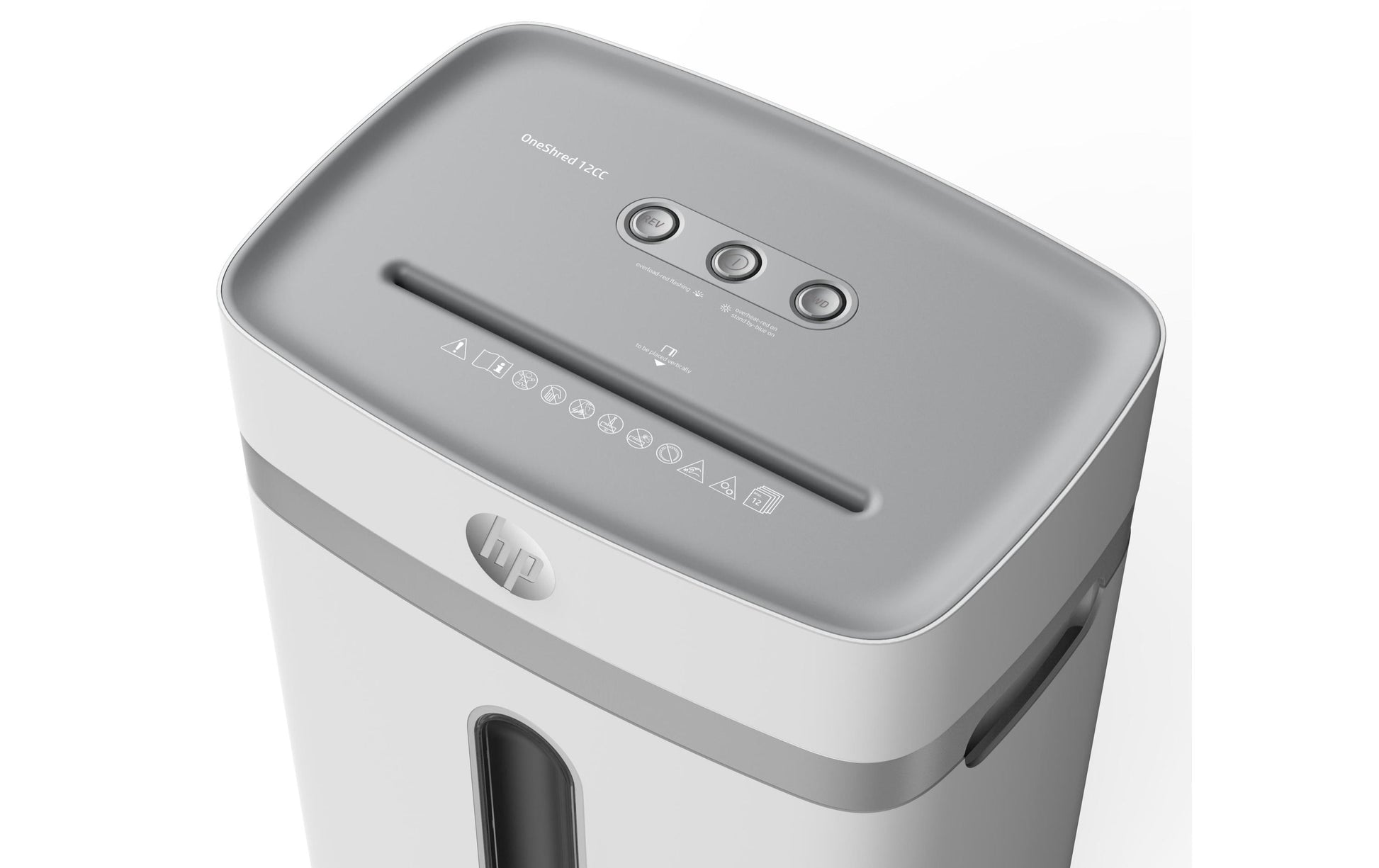 HP OneShred 12CC – Aktenvernichter, DIN P-4, Partikelschnitt 4 × 35 mm, 12 Blatt, 23 l