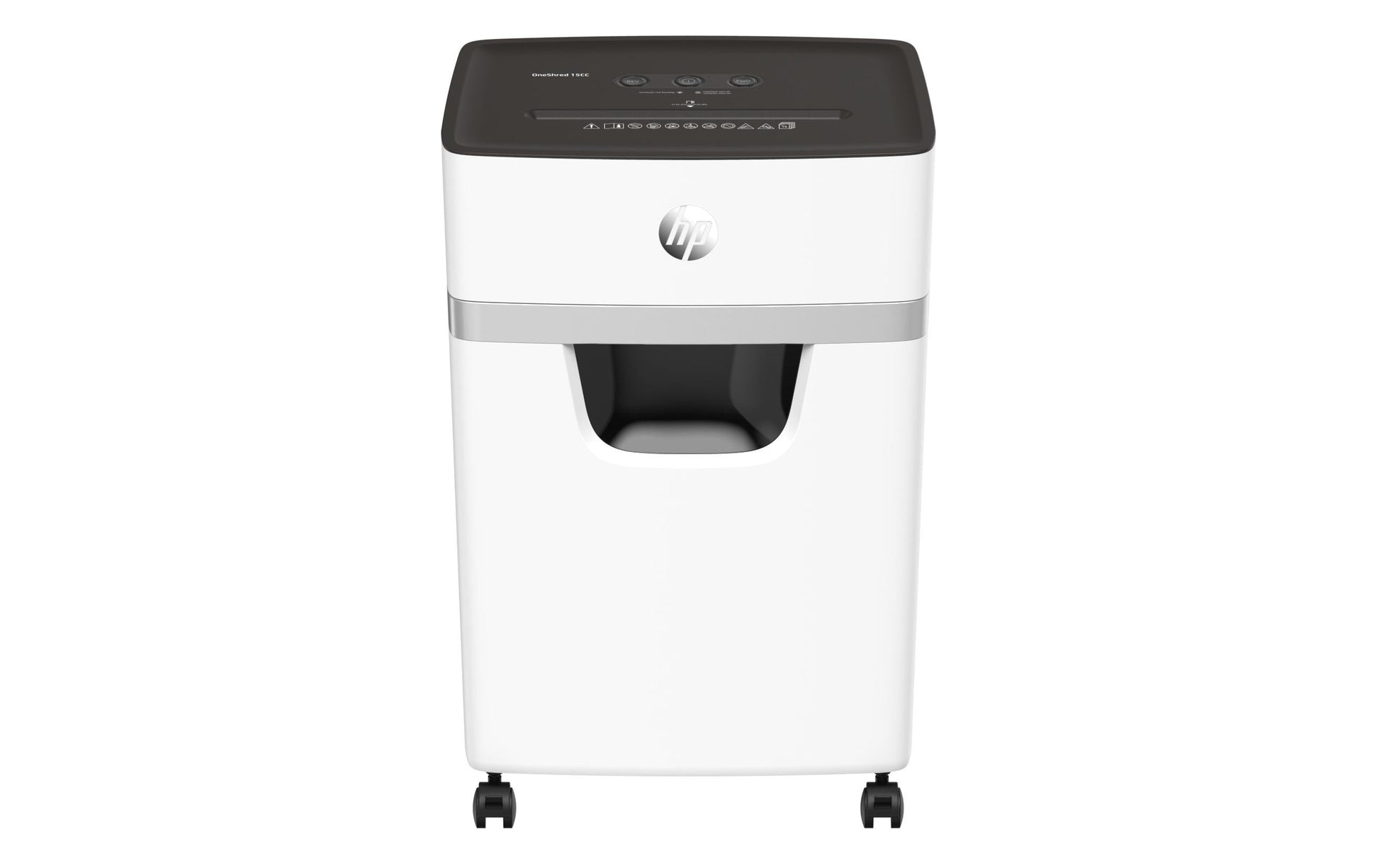 HP OneShred 15CC – Aktenvernichter mit Autofeed, DIN P-4, Partikelschnitt 4 × 35 mm, 15 Blatt, 20 l