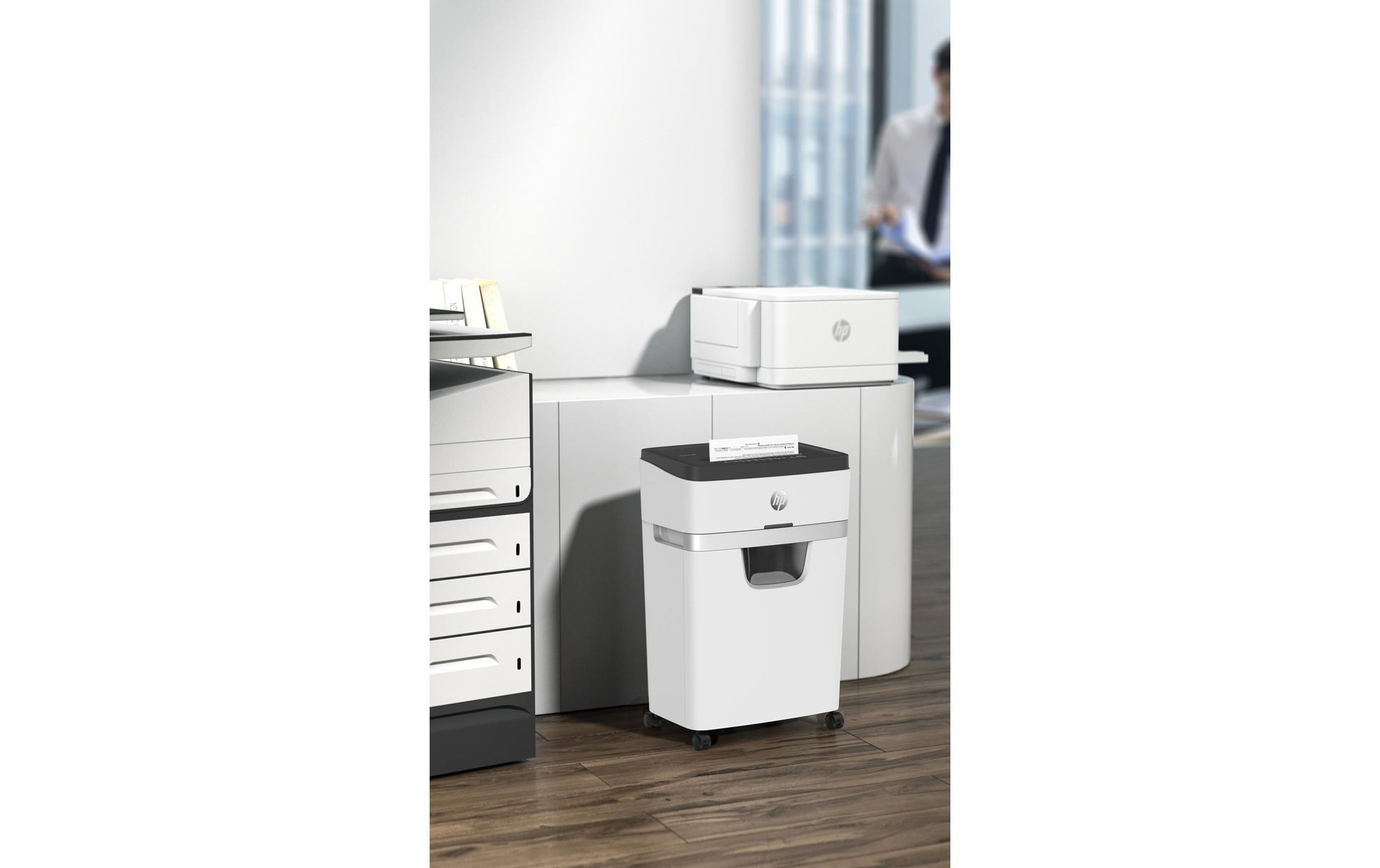 HP OneShred 12MC – Aktenvernichter, DIN P-5, Mikroschnitt 2 × 15 mm, 12 Blatt, 25 l