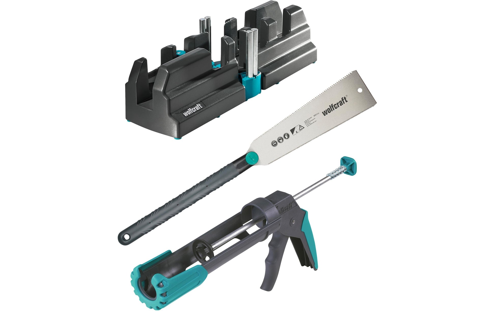 wolfcraft GmbH Wolfcraft Sockelleisten Montage Set – 3 Stück, Grau