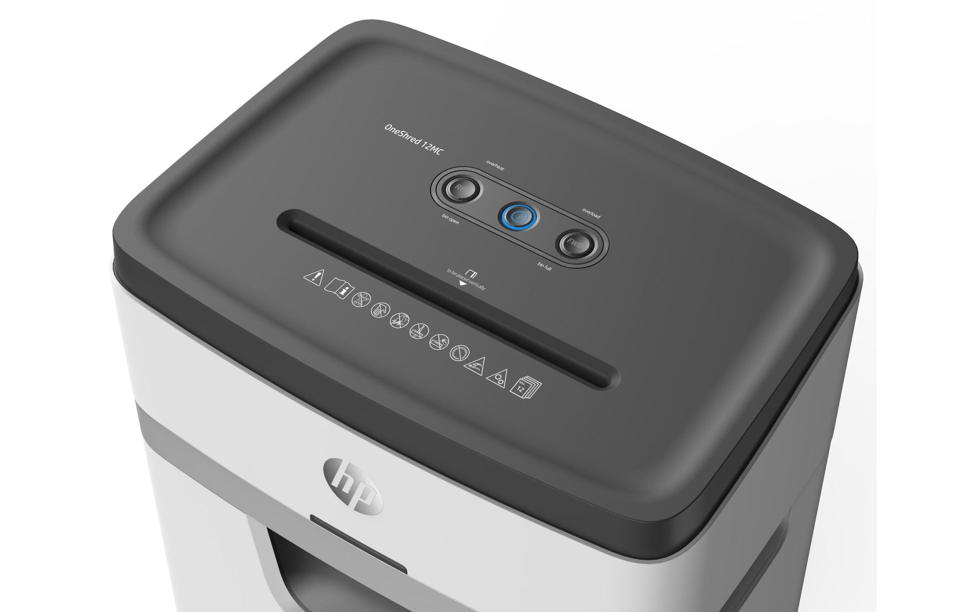 HP OneShred 12MC – Aktenvernichter, DIN P-5, Mikroschnitt 2 × 15 mm, 12 Blatt, 25 l
