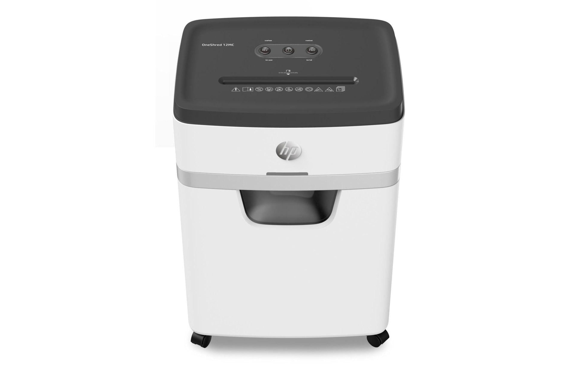 HP OneShred 12MC – Aktenvernichter, DIN P-5, Mikroschnitt 2 × 15 mm, 12 Blatt, 25 l
