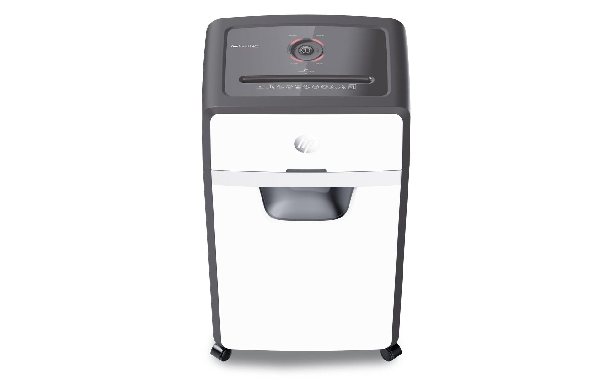 HP OneShred 24CC – Aktenvernichter mit Autofeed, DIN P-4, Partikelschnitt 4 × 35 mm, 24 Blatt, 30 l