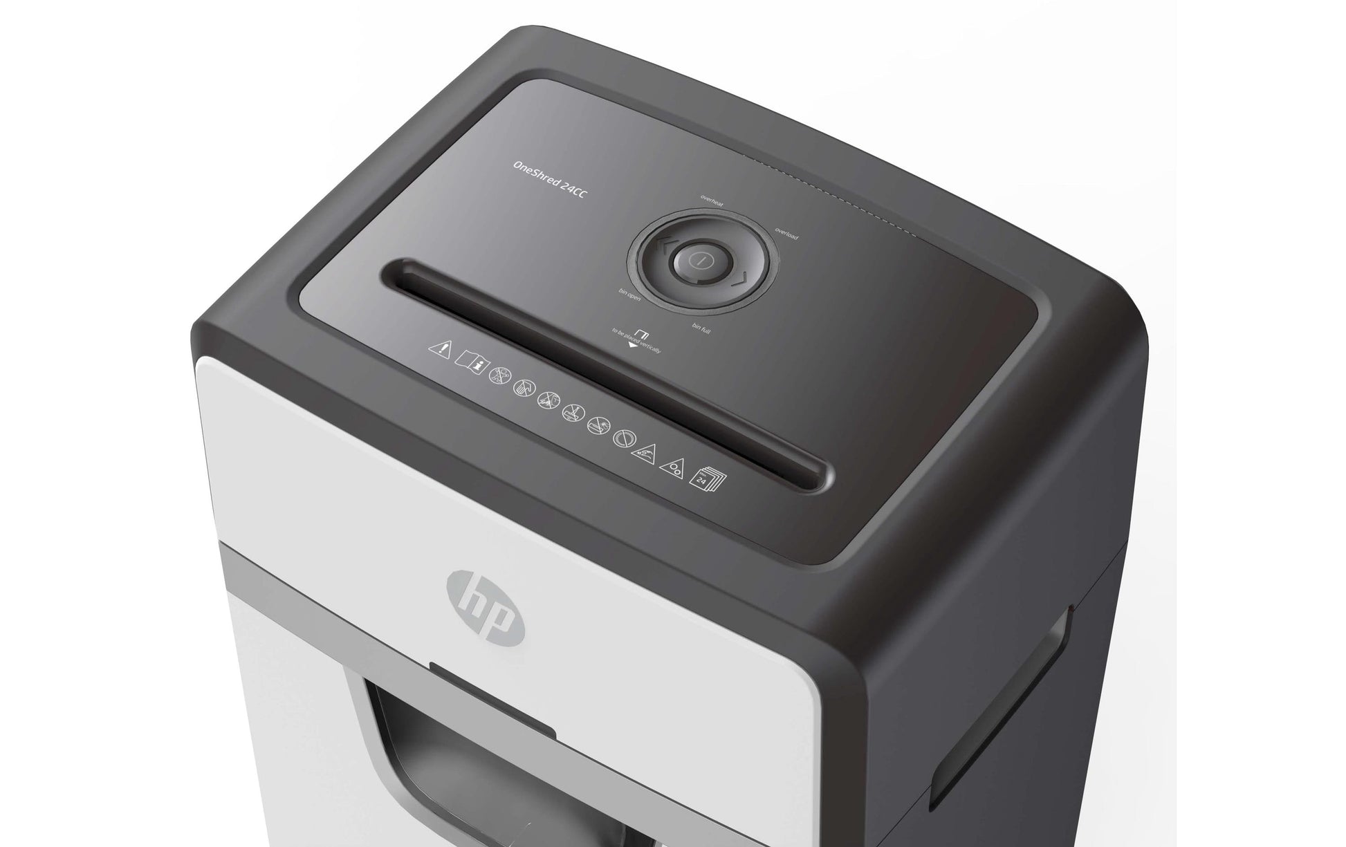 HP OneShred 24CC – Aktenvernichter mit Autofeed, DIN P-4, Partikelschnitt 4 × 35 mm, 24 Blatt, 30 l