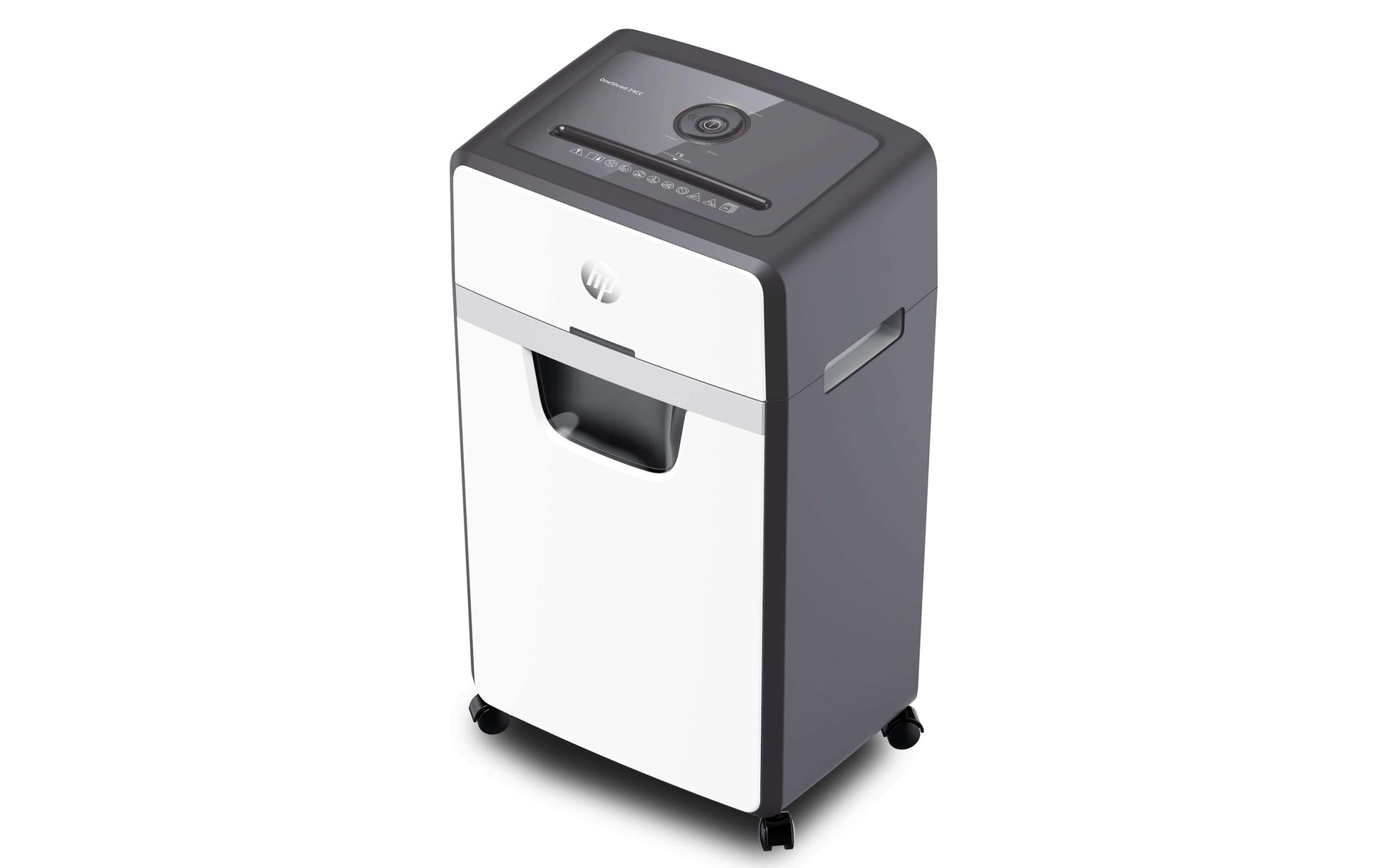 HP OneShred 24CC – Aktenvernichter mit Autofeed, DIN P-4, Partikelschnitt 4 × 35 mm, 24 Blatt, 30 l