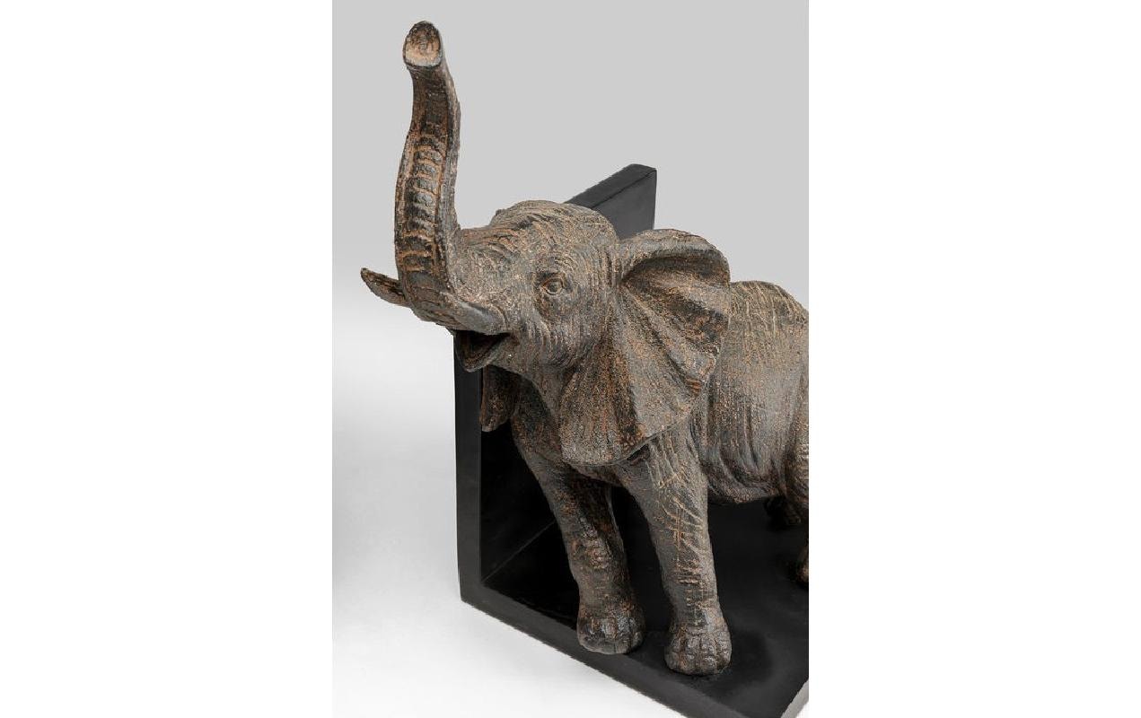 KARE Design Elefanten Buchstütze 2 Stück – Polyresin – Braun – 310×250×210 mm