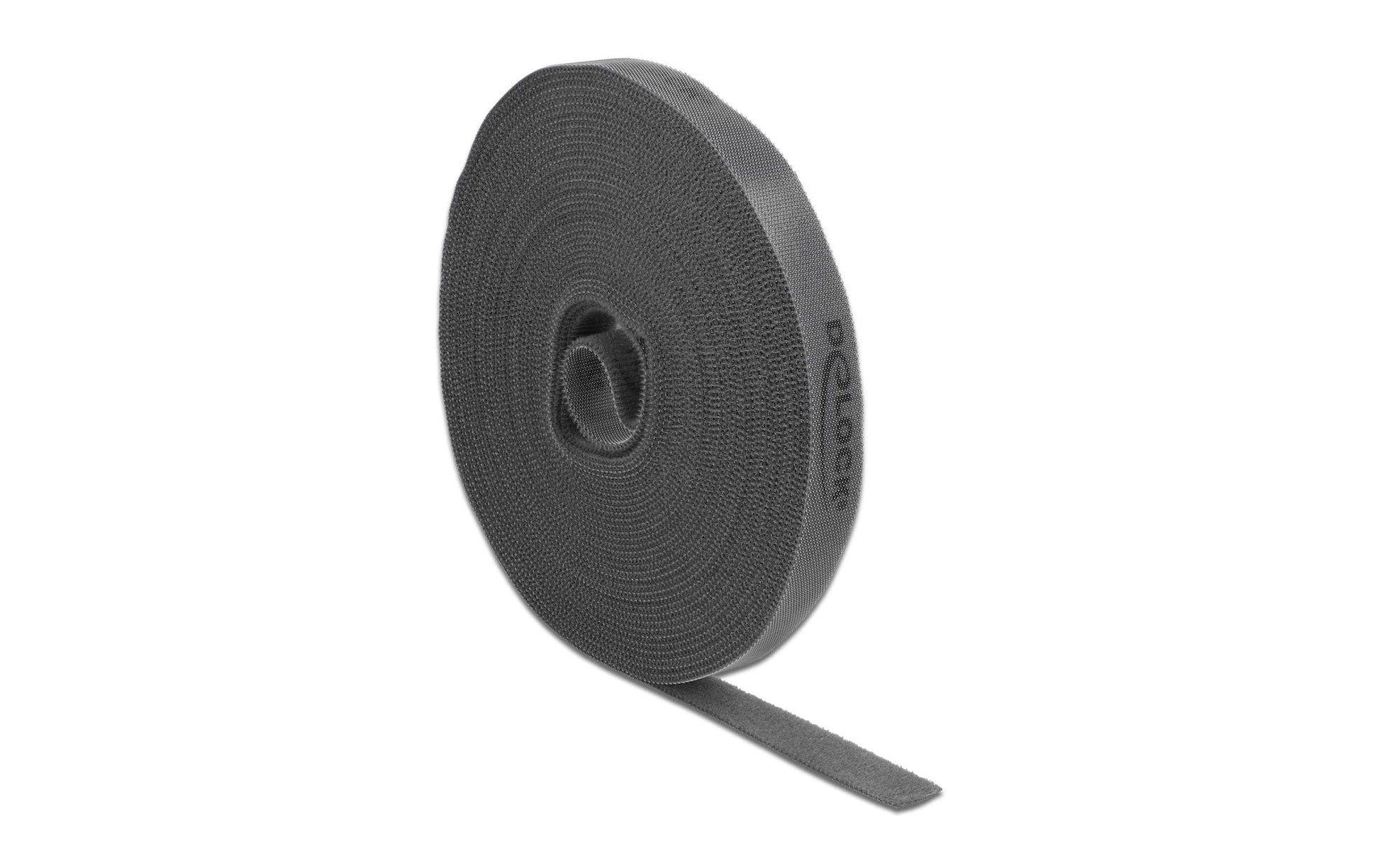 DeLOCK Klettband, 10 m, 15 mm – Grau