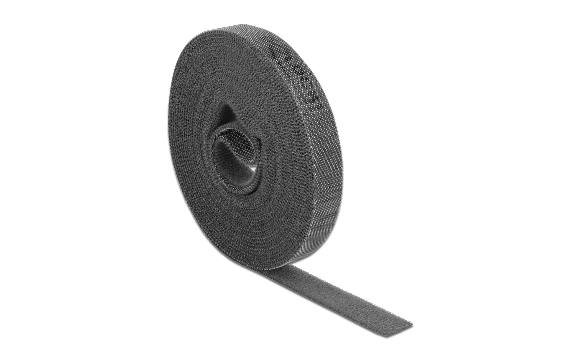 DeLOCK Klettband, 15 mm × 5 m – Grau