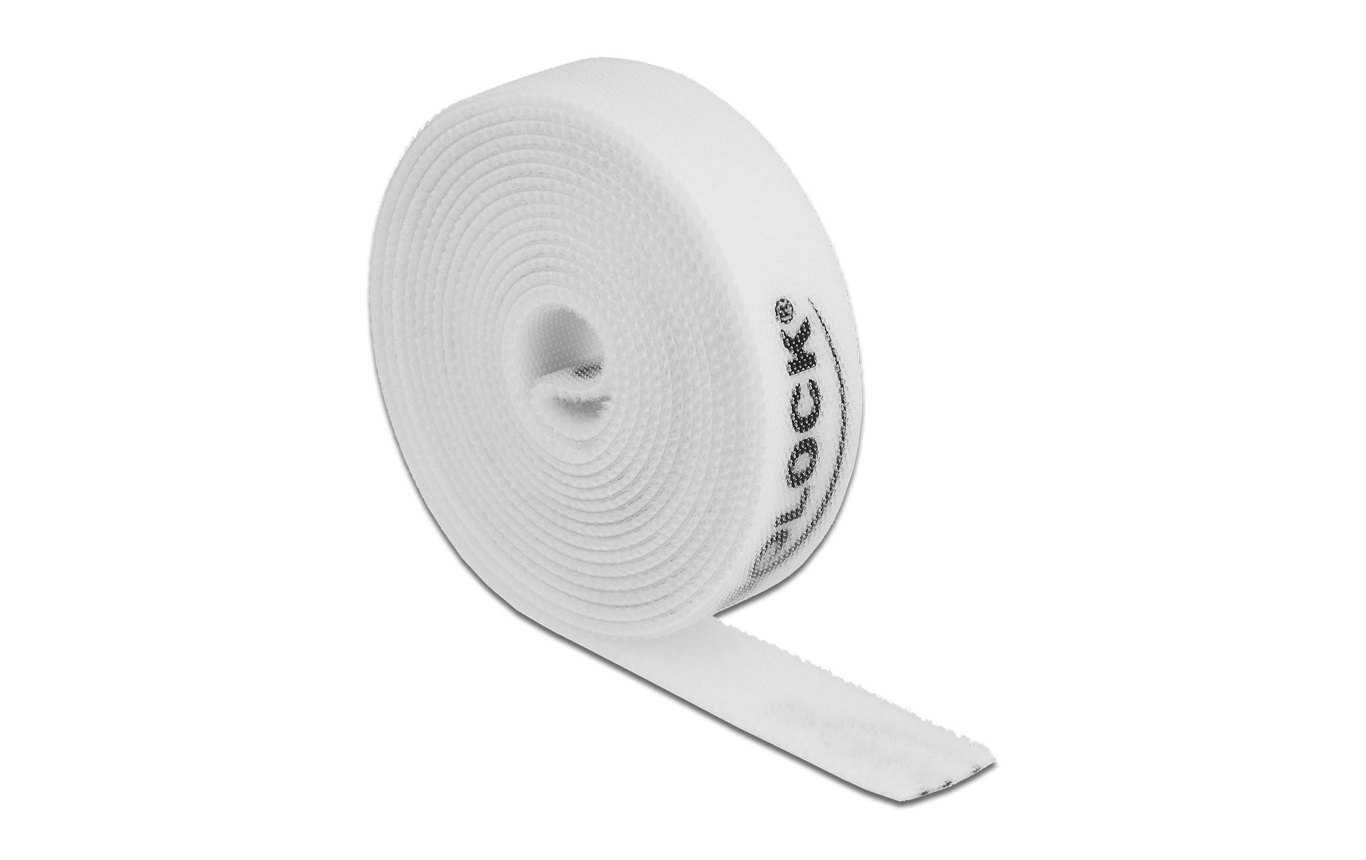 DeLOCK Klettband, 2 m × 15 mm – Weiss