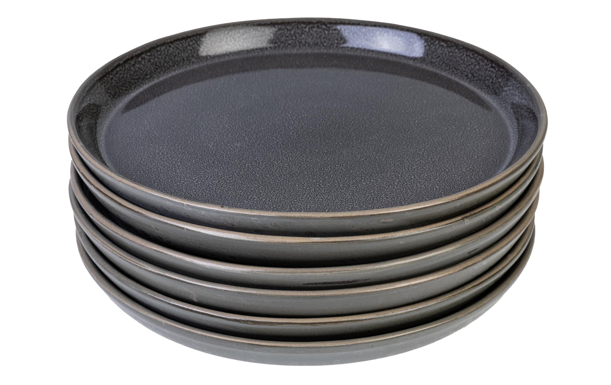 BITZ Speiseteller – 6er Set, Ø 27 cm, Steinzeug, Grau, spülmaschinenfest, ofenfest