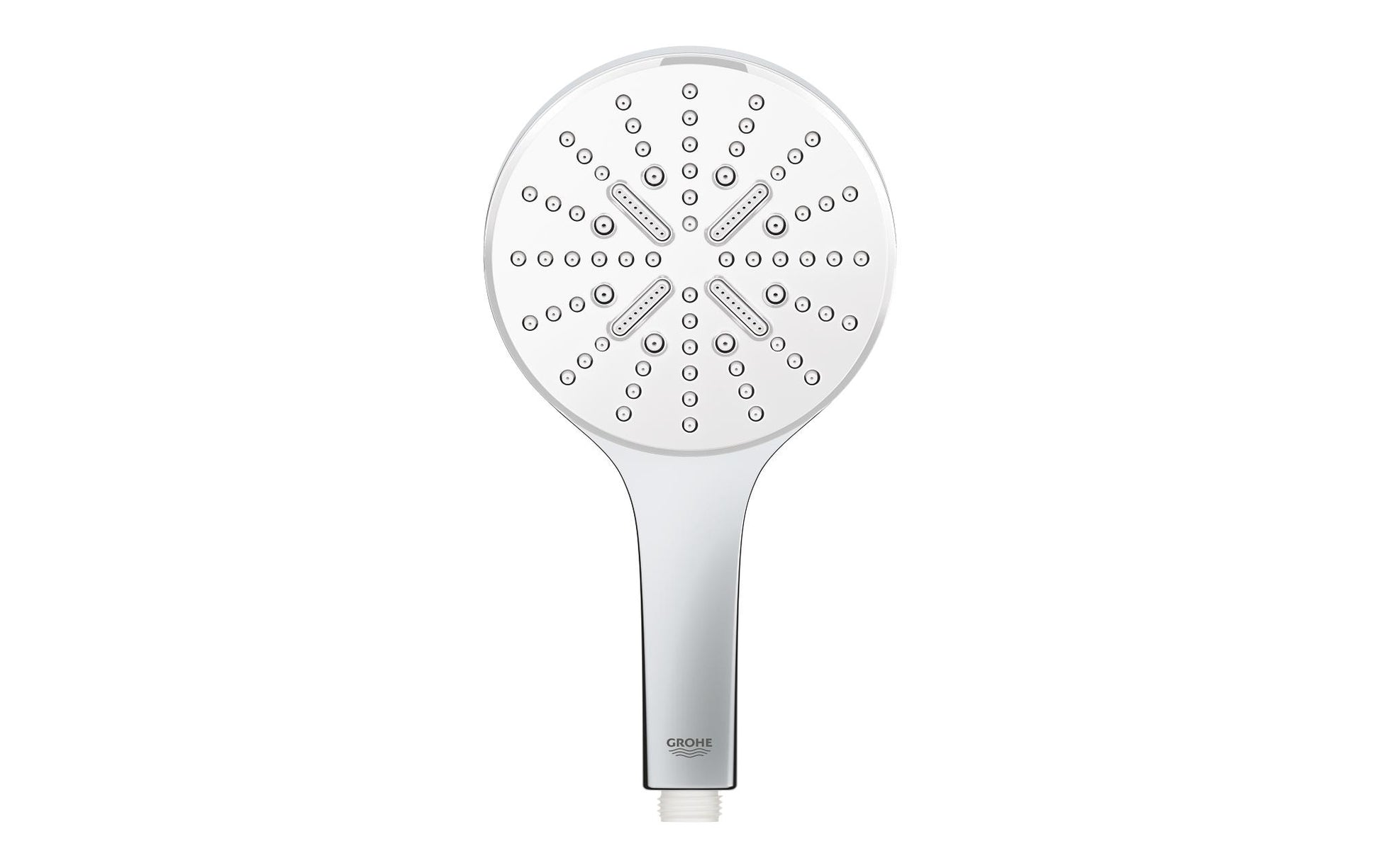 GROHE Handbrause Rainshower 130 – Ø13 cm, Edelstahl, Wandmontiert, Weiss